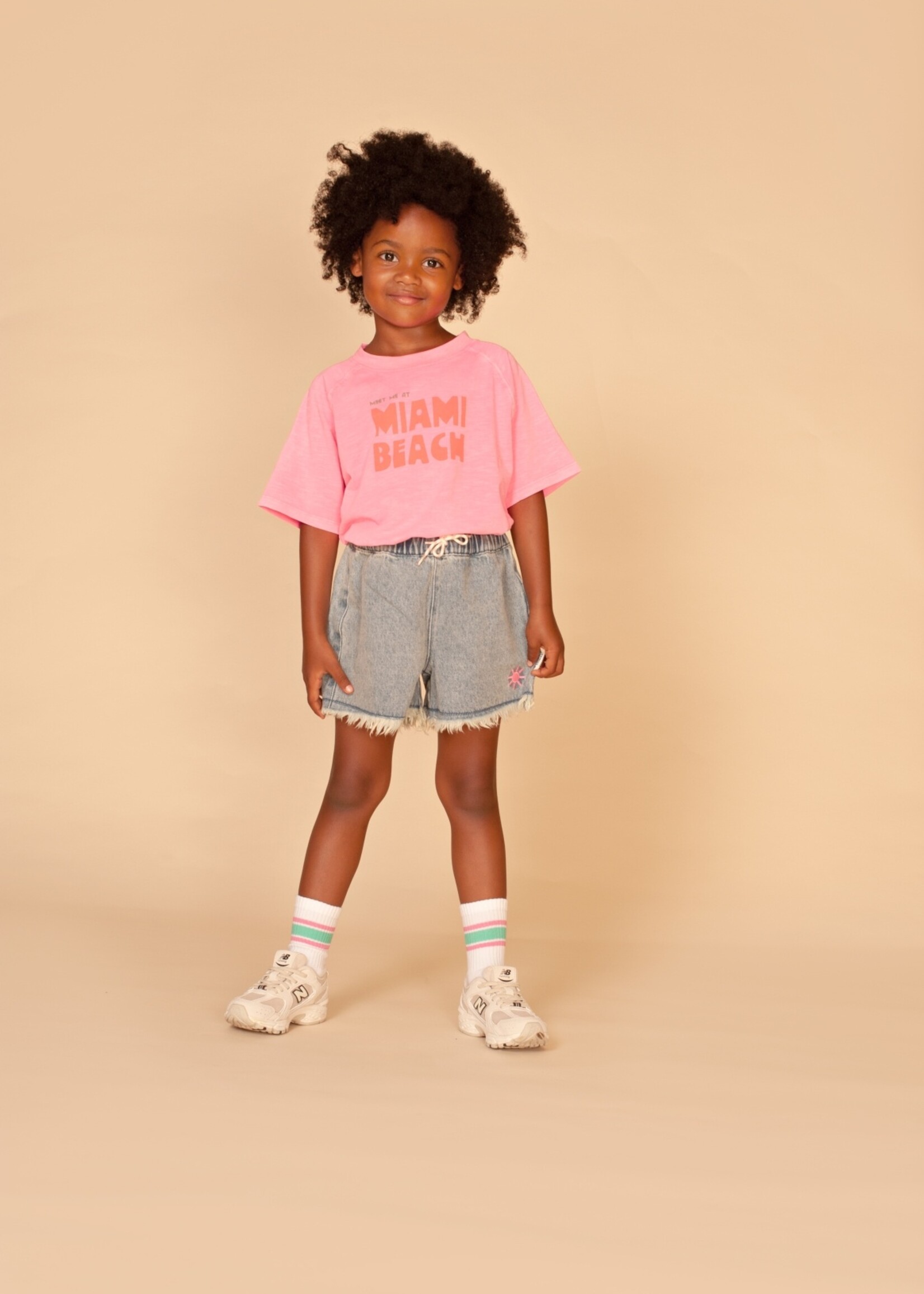 Stains & Stories | girls t-shirt short sleeve - Neon Pink 1
