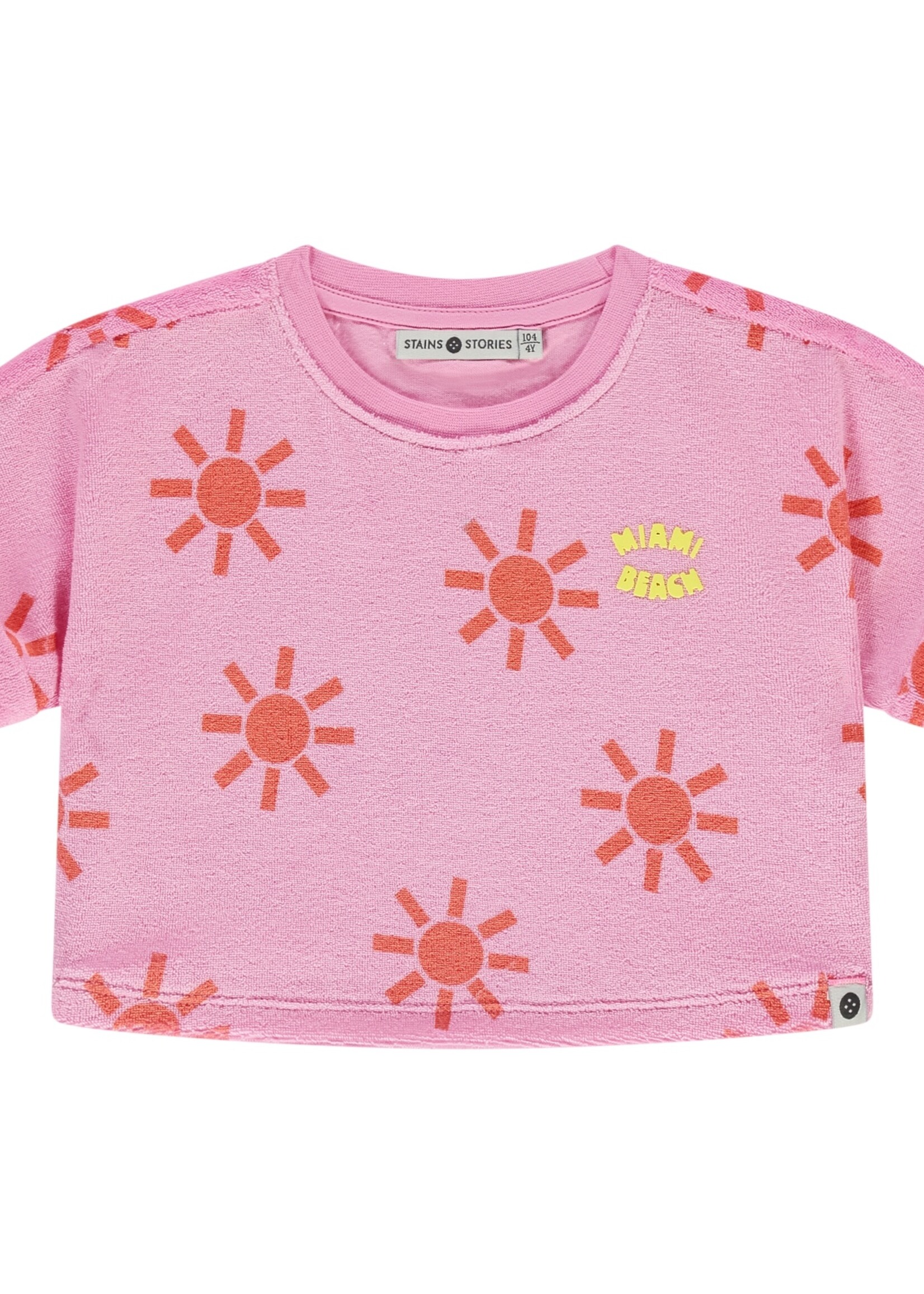 Stains & Stories | girls t-shirt short sleeve - Neon Pink