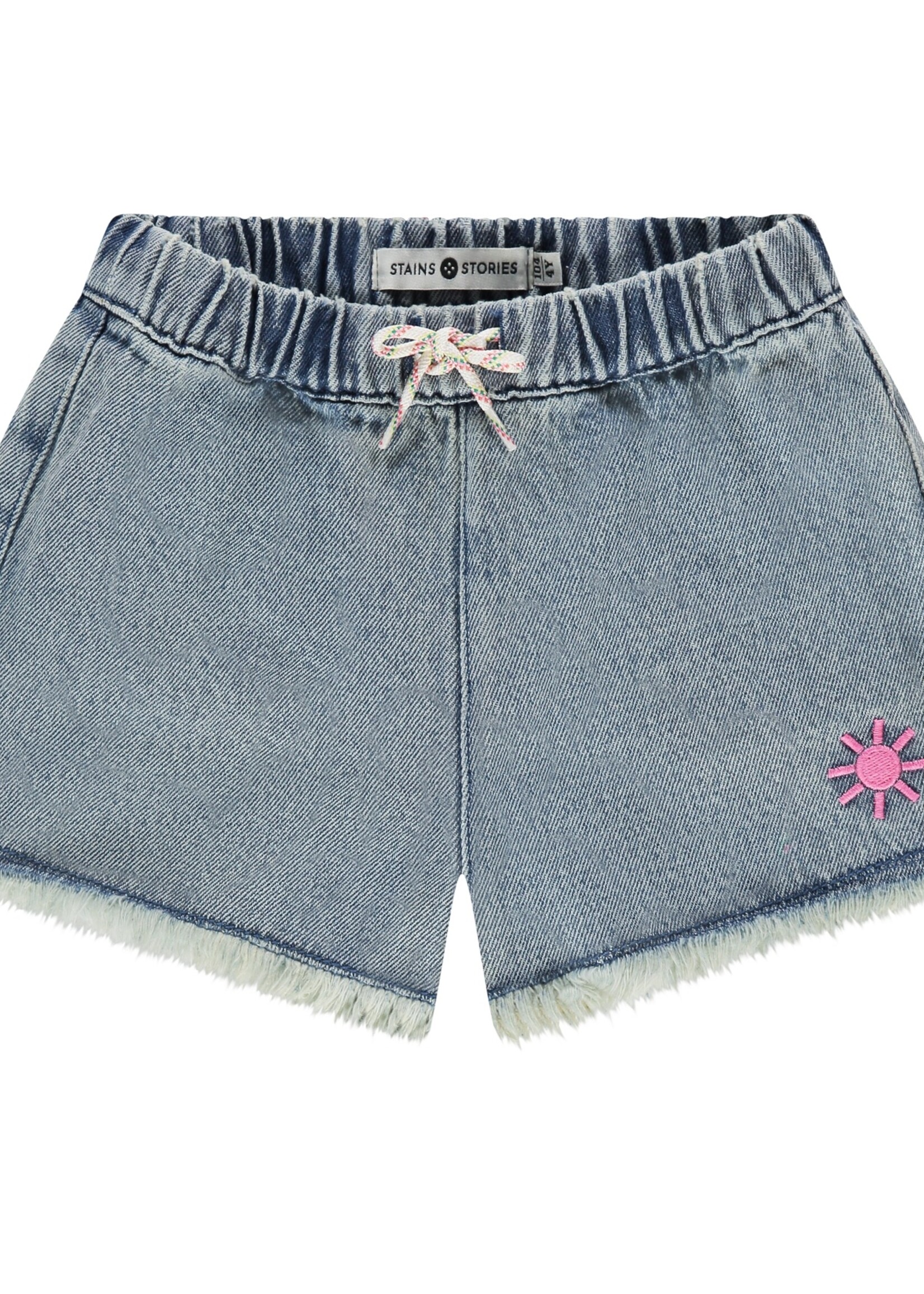 Stains & Stories | girls denim short - Light blue denim