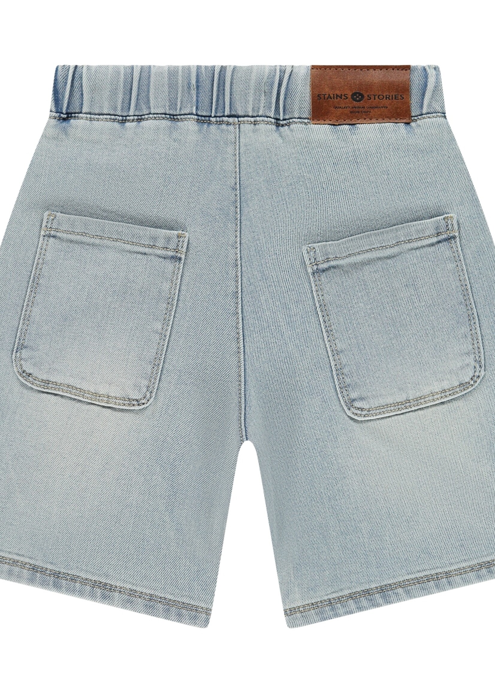 Stains & Stories | boys denim short wide fit - Pale blue denim