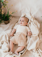 A Tiny Story A Tiny Story | baby romper short sleeve – Ecru