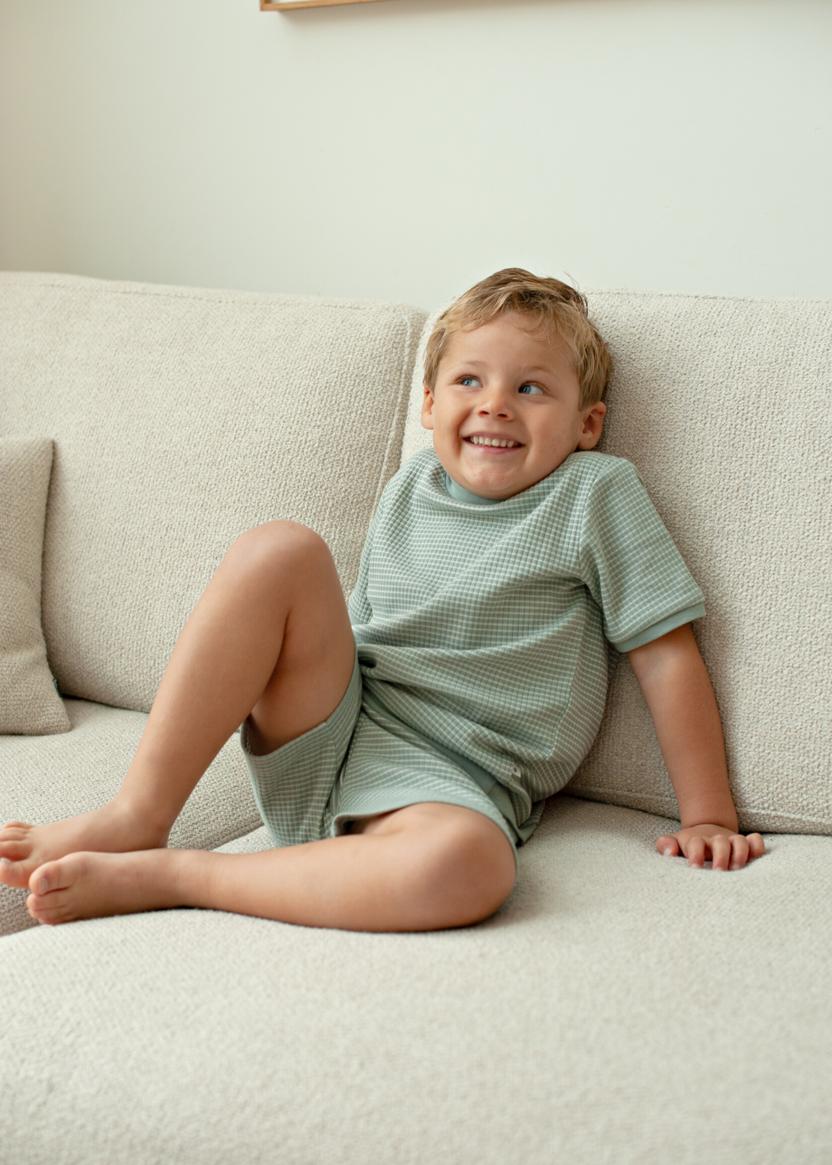 Feetje Feetje | Shortama wafel Summer Special - Zeegroen