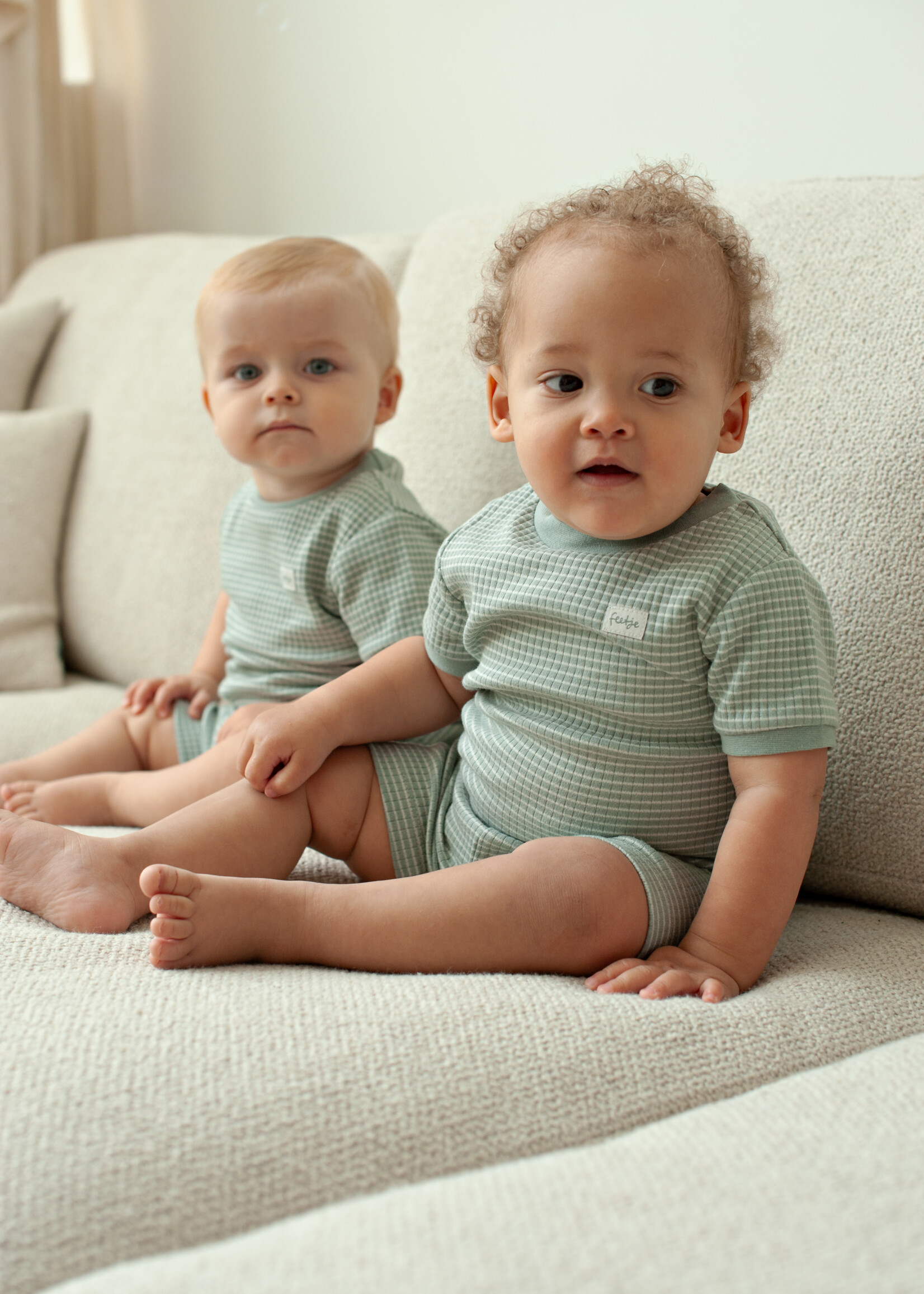 Feetje Feetje | Shortama wafel Summer Special - Zeegroen