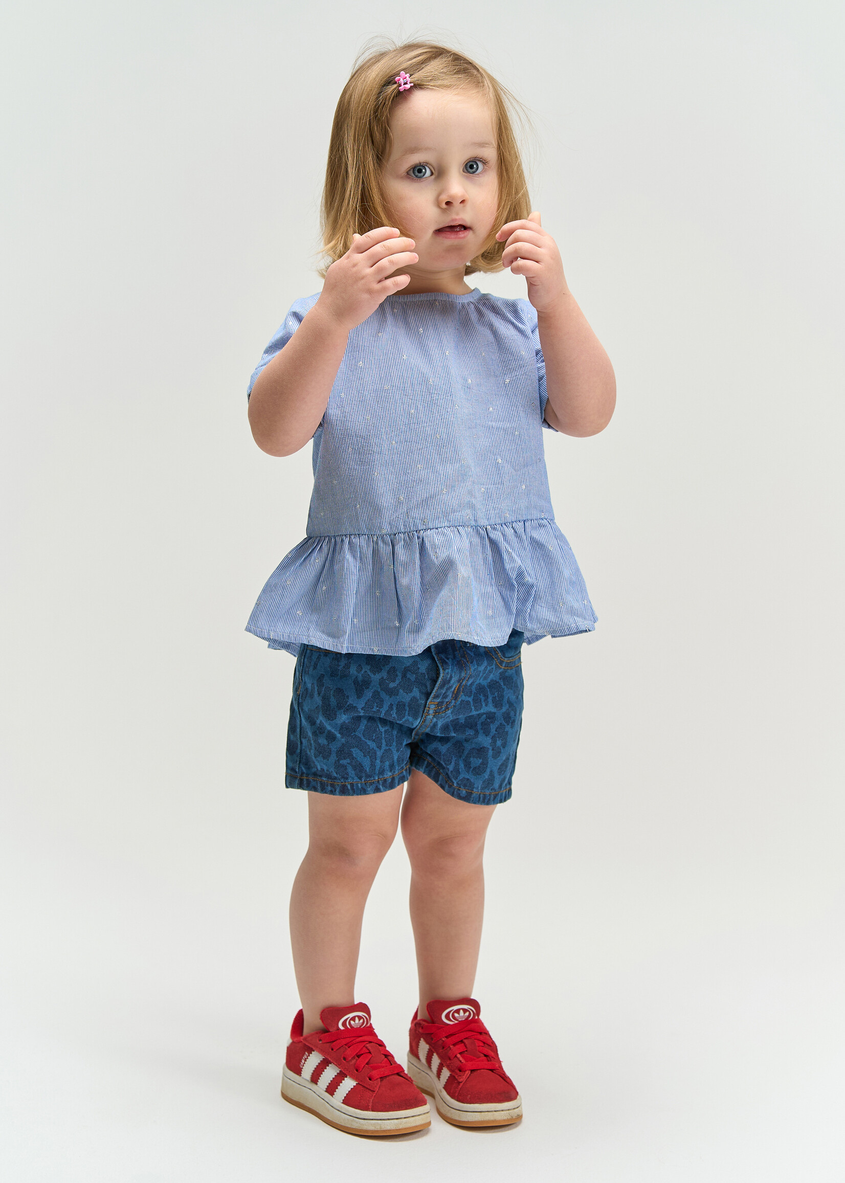 THE NEW SIBLINGS THE NEW SIBLINGS | TNSTPearl Regular Fit Denim Shorts – Medium Blue Denim AOP