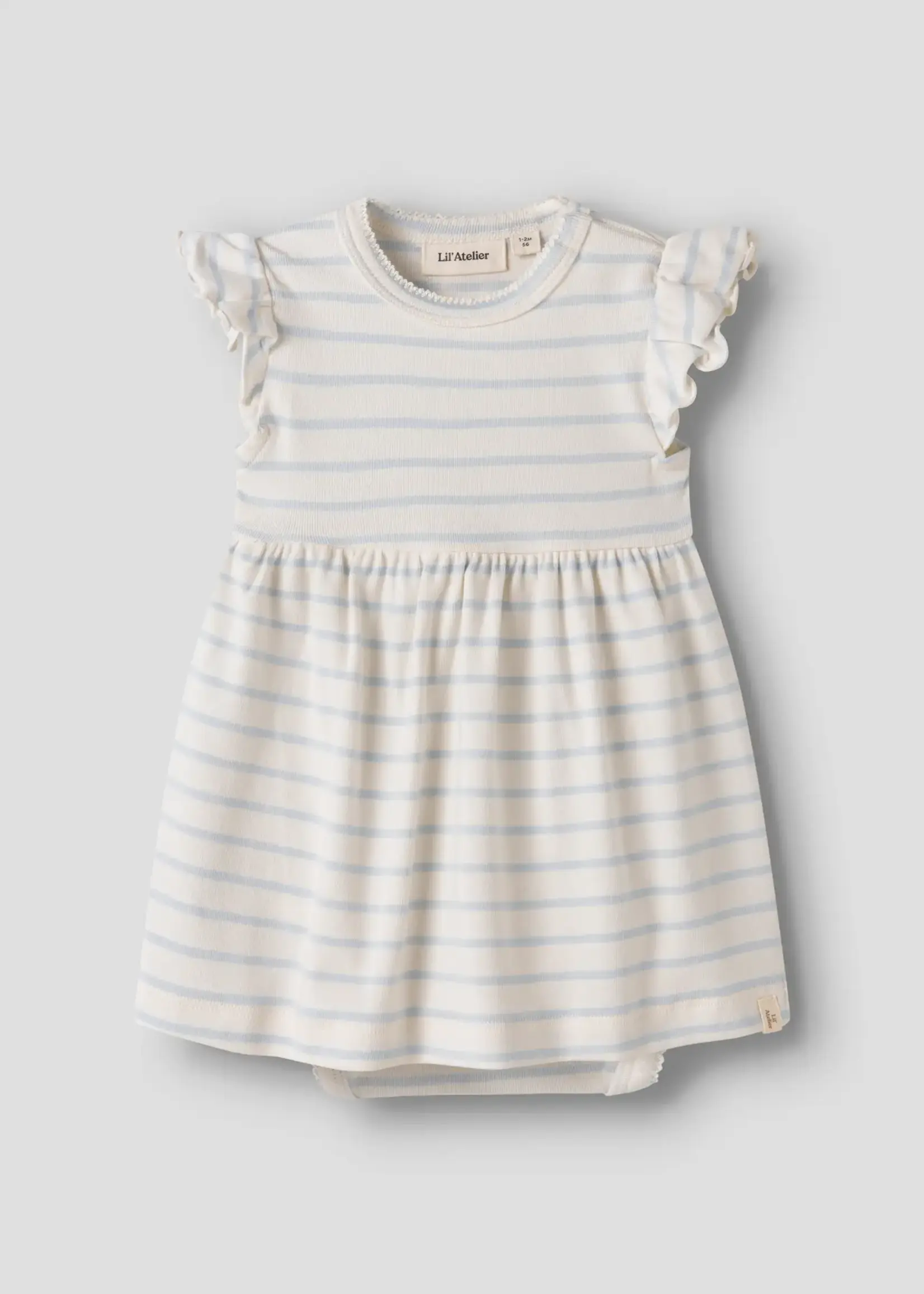 Lil’ Atelier Lil'Atelier | NBFGEO ber capsl loose body dress lil - Coconut Milk/ Plein Air