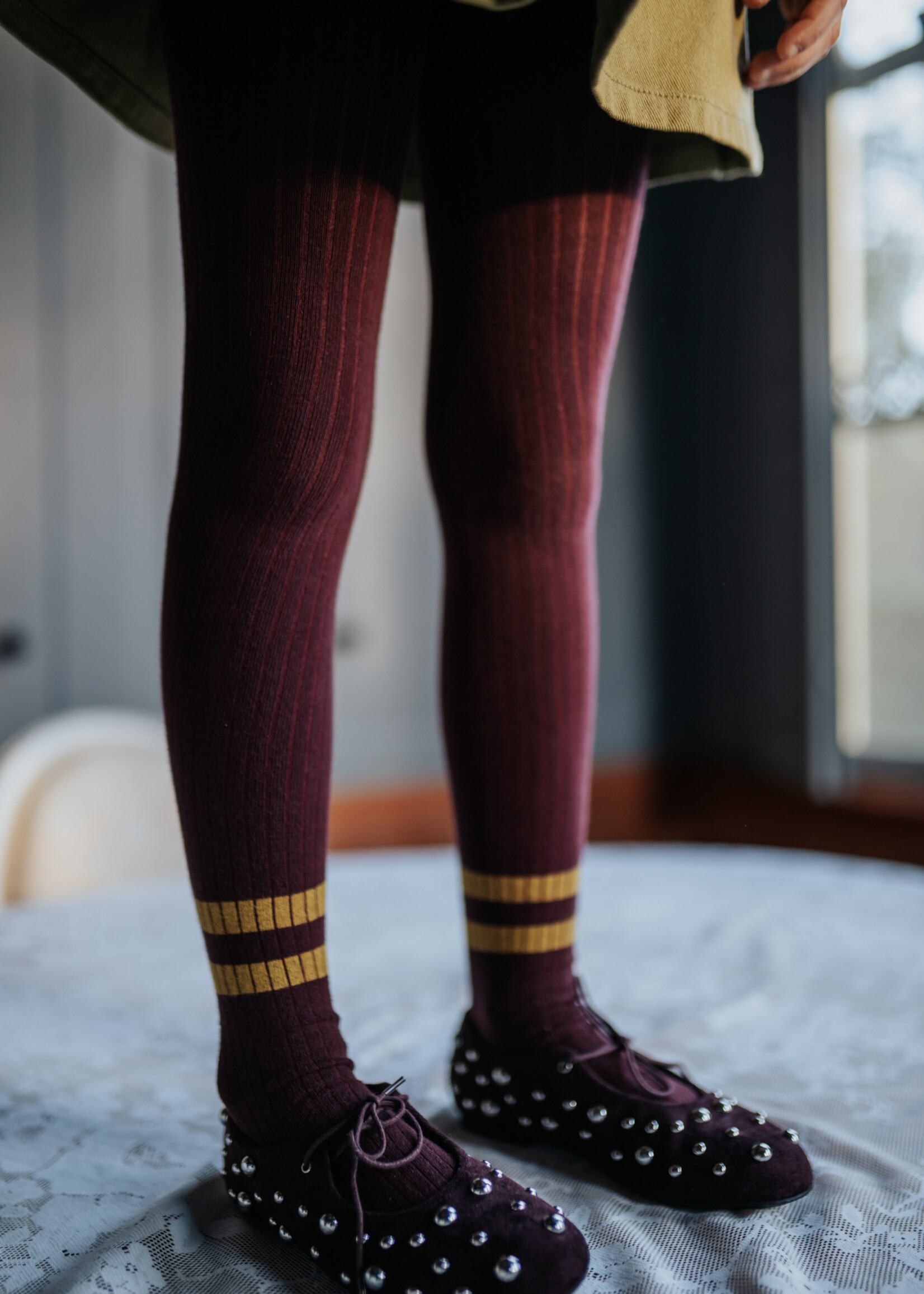 Petit Blush Petit Blush | Tight Stripes | Fig/Khaki