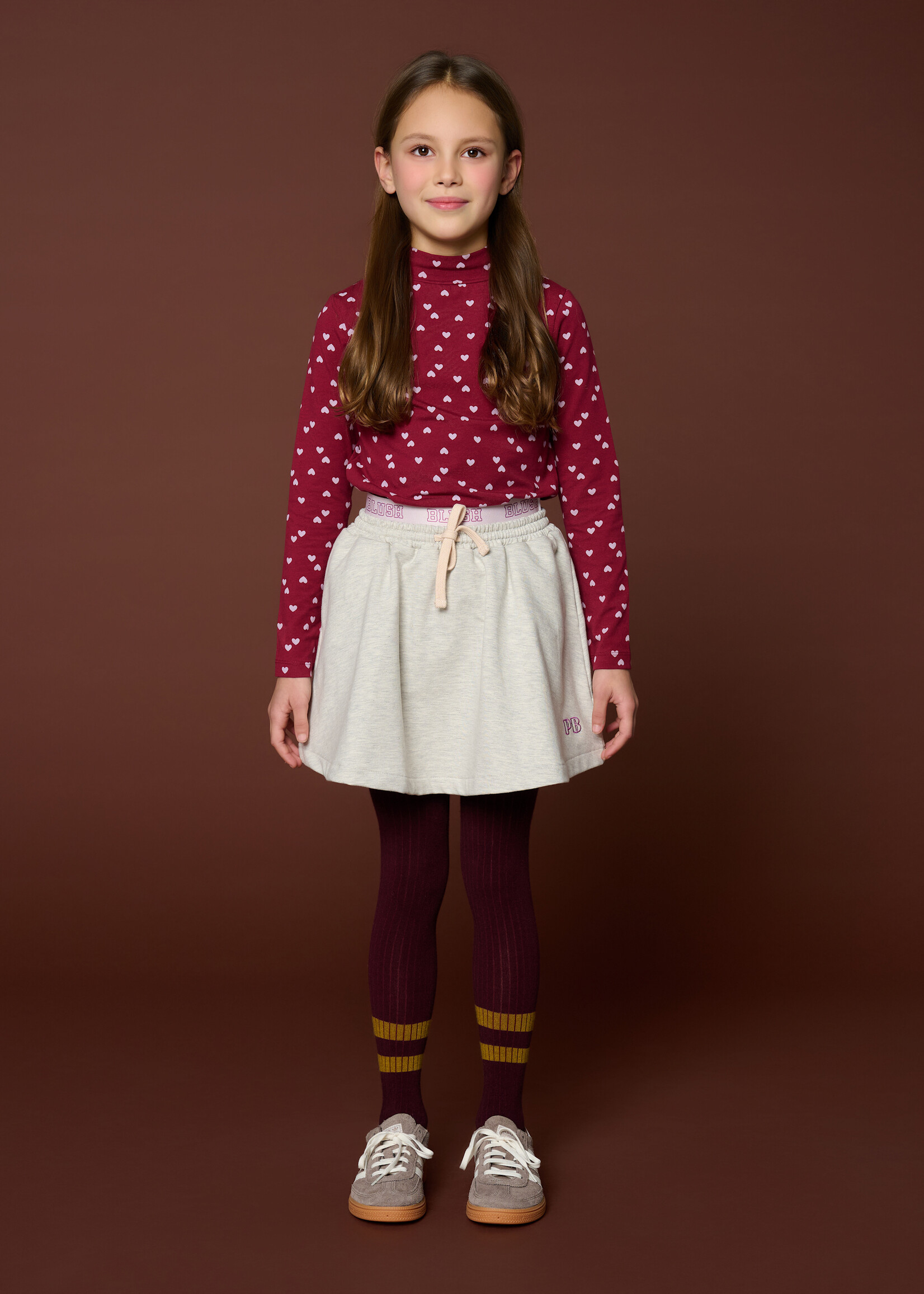 Petit Blush Petit Blush | Turtle Neck | Hearts AOP