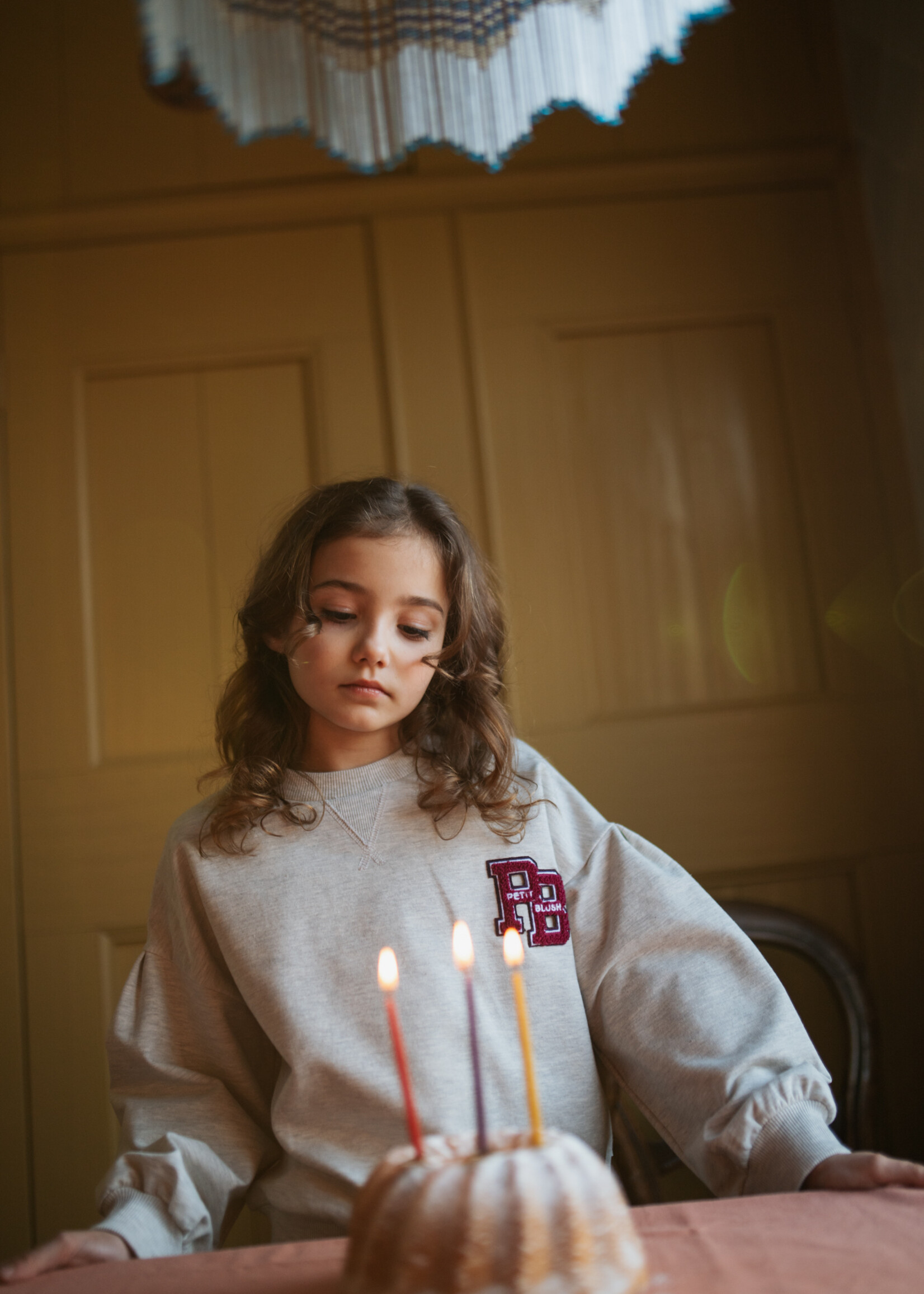 Petit Blush Petit Blush | Easy Sweater PB Logo | Grey Melange
