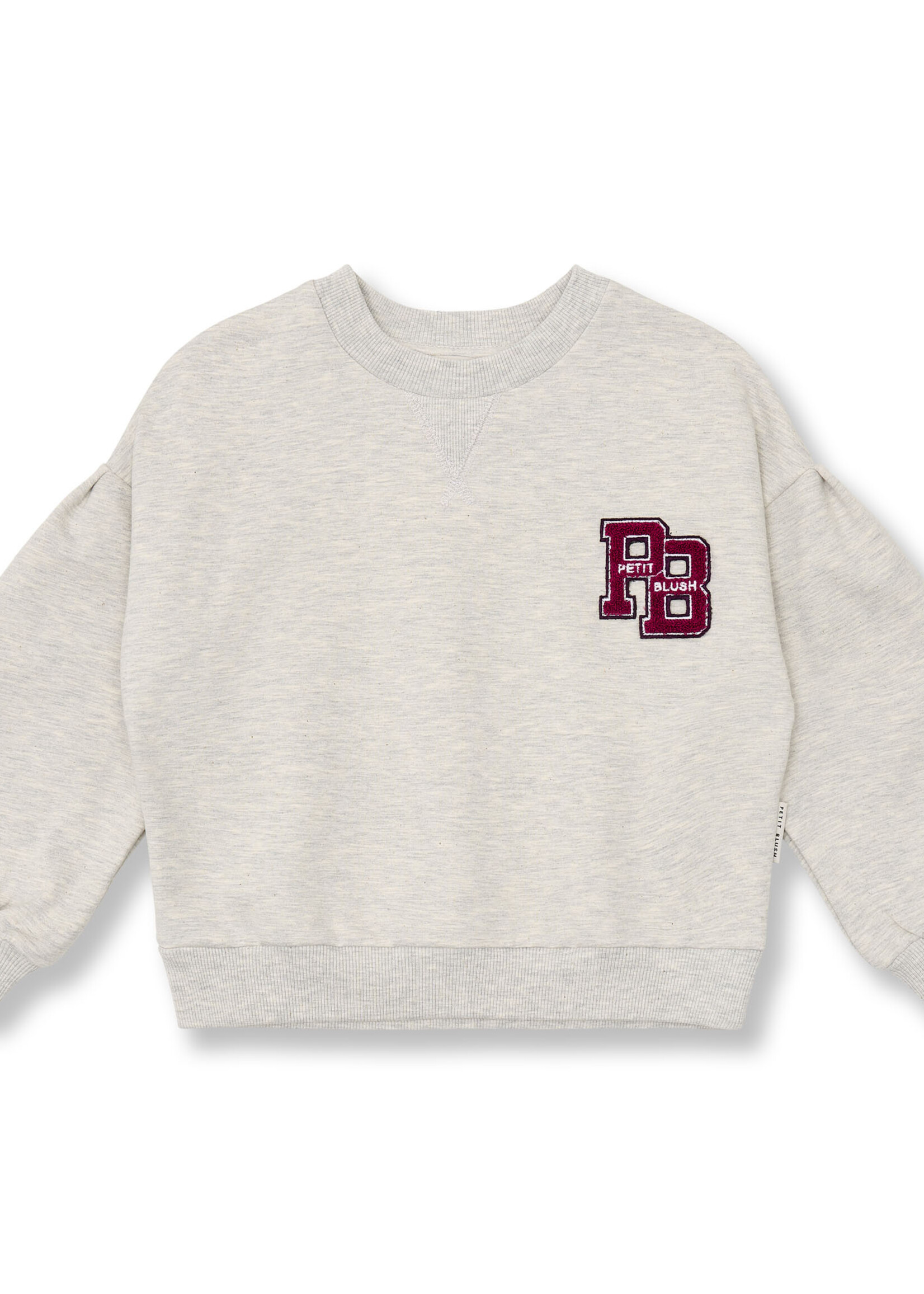 Petit Blush Petit Blush | Easy Sweater PB Logo | Grey Melange