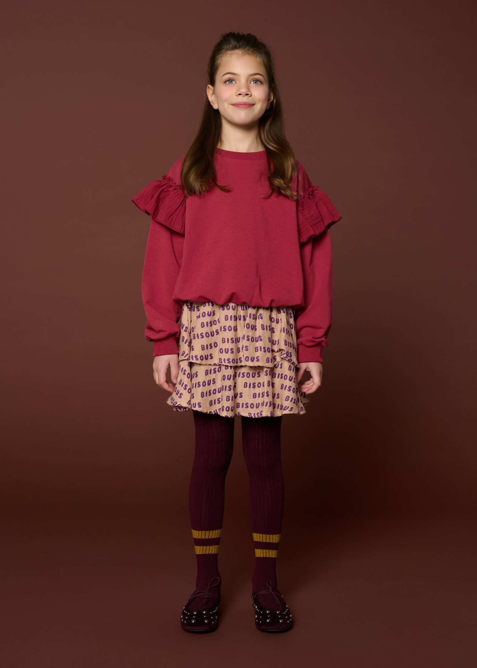 Petit Blush Petit Blush | Sweater Ruffles | Garnet