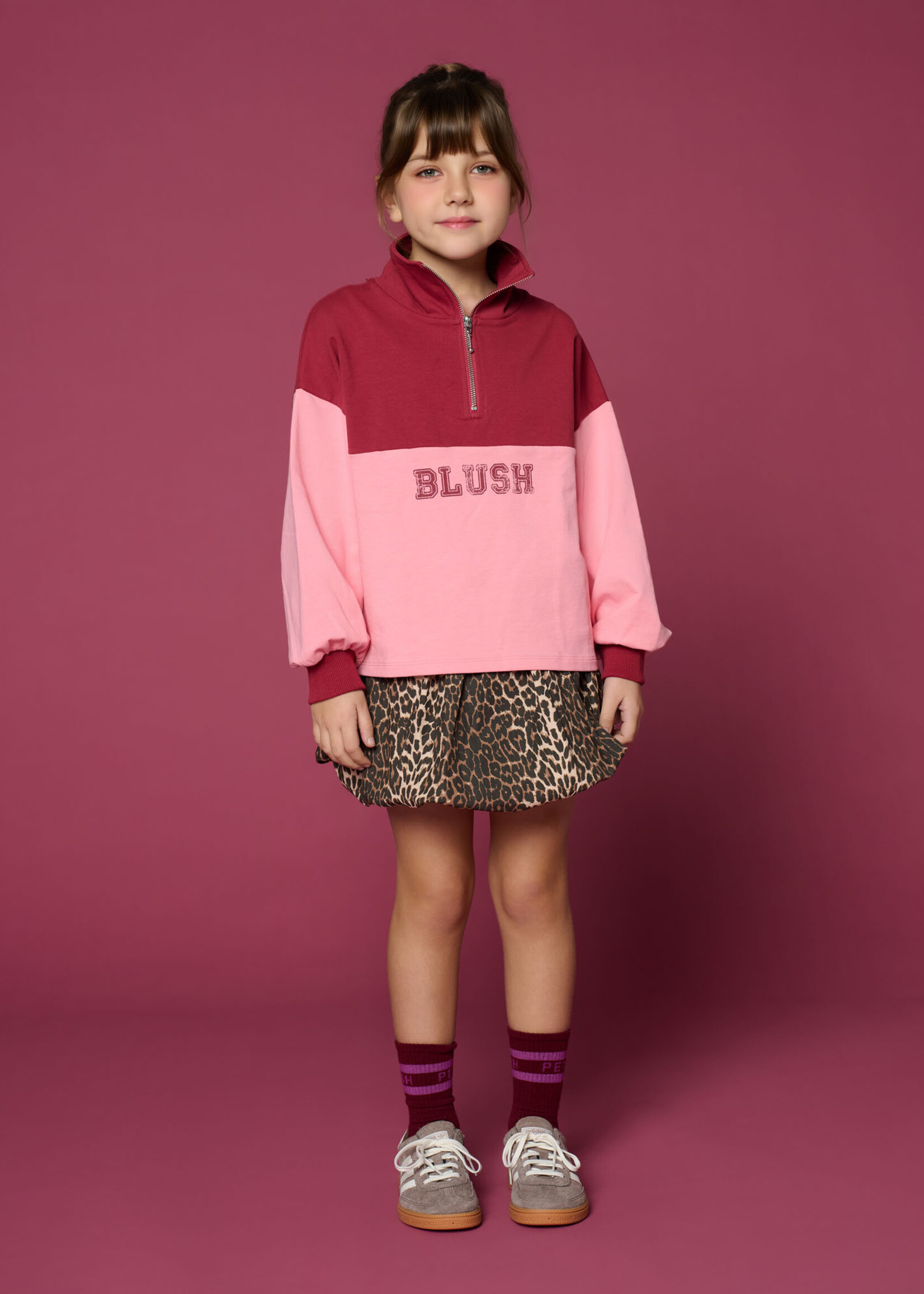 Petit Blush Petit Blush | Zipper Sweater Blush | Color Block