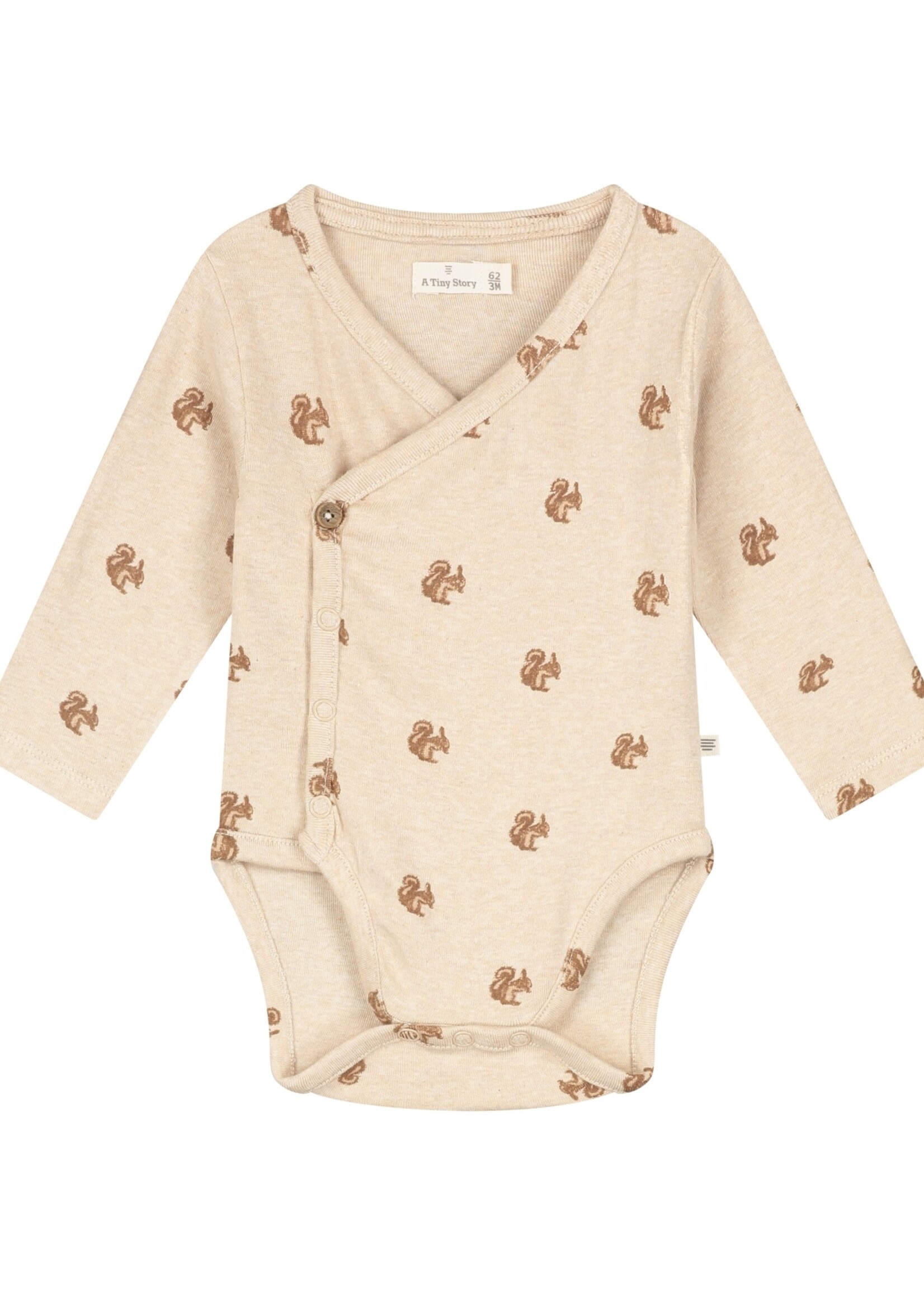 A Tiny Story A Tiny Story | baby romper long sleeve - Beige melange