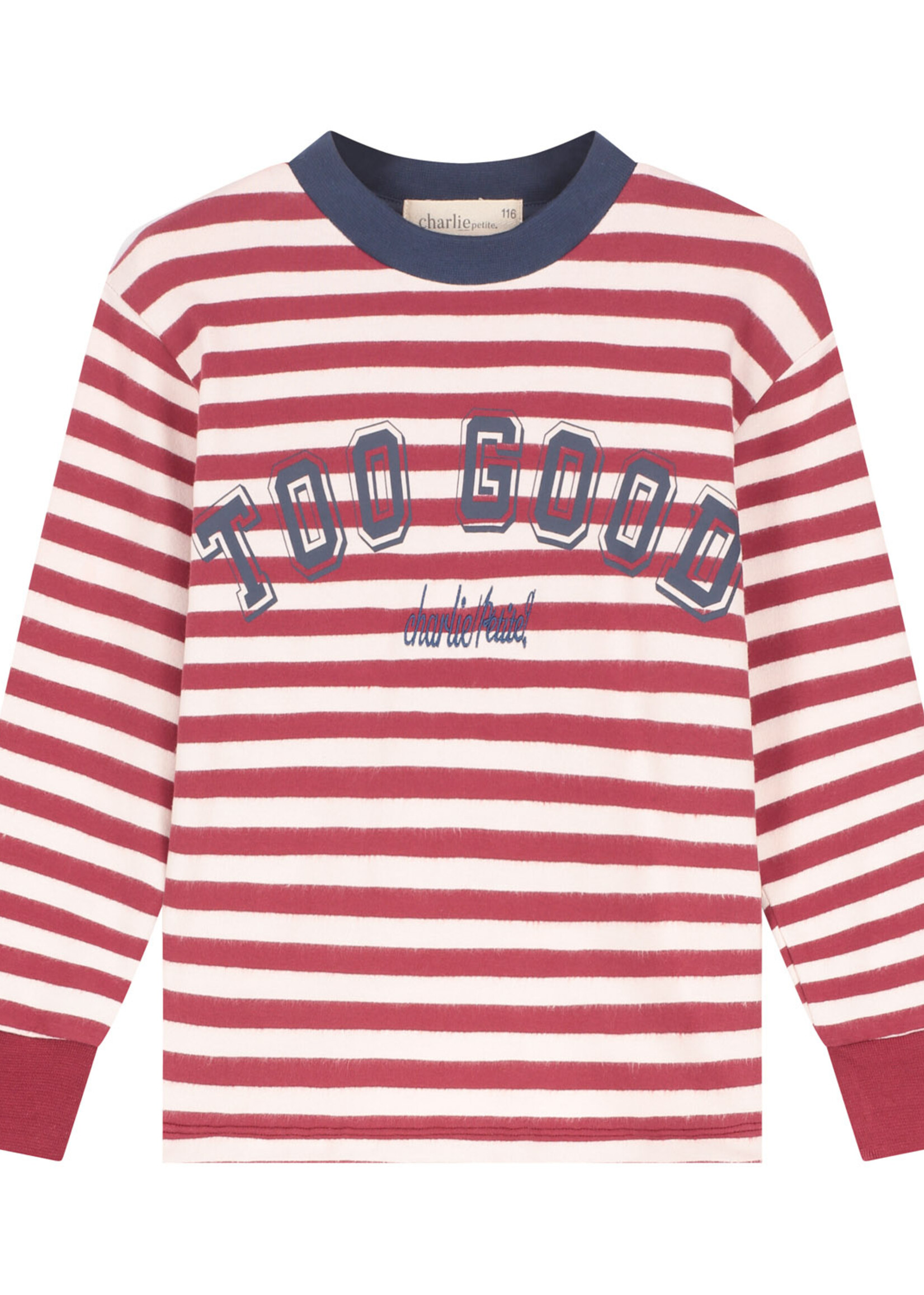 Charlie Petite Charlie Petite | Neil Longsleeve – Stripes Bordeaux/Ecru