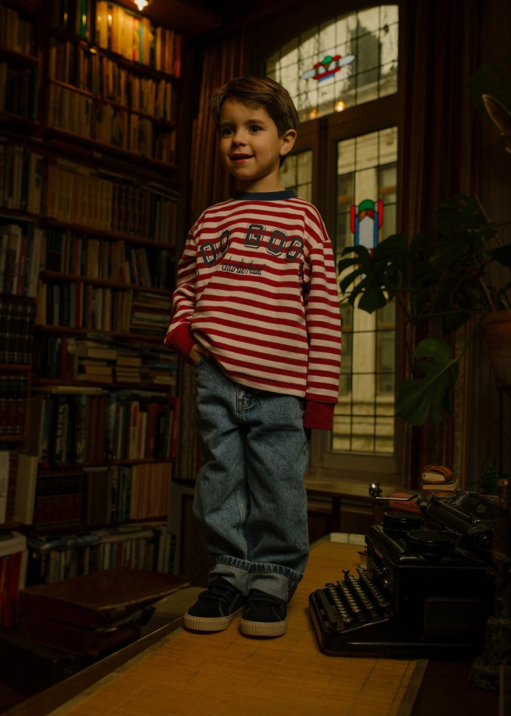 Charlie Petite Charlie Petite | Neil Longsleeve – Stripes Bordeaux/Ecru