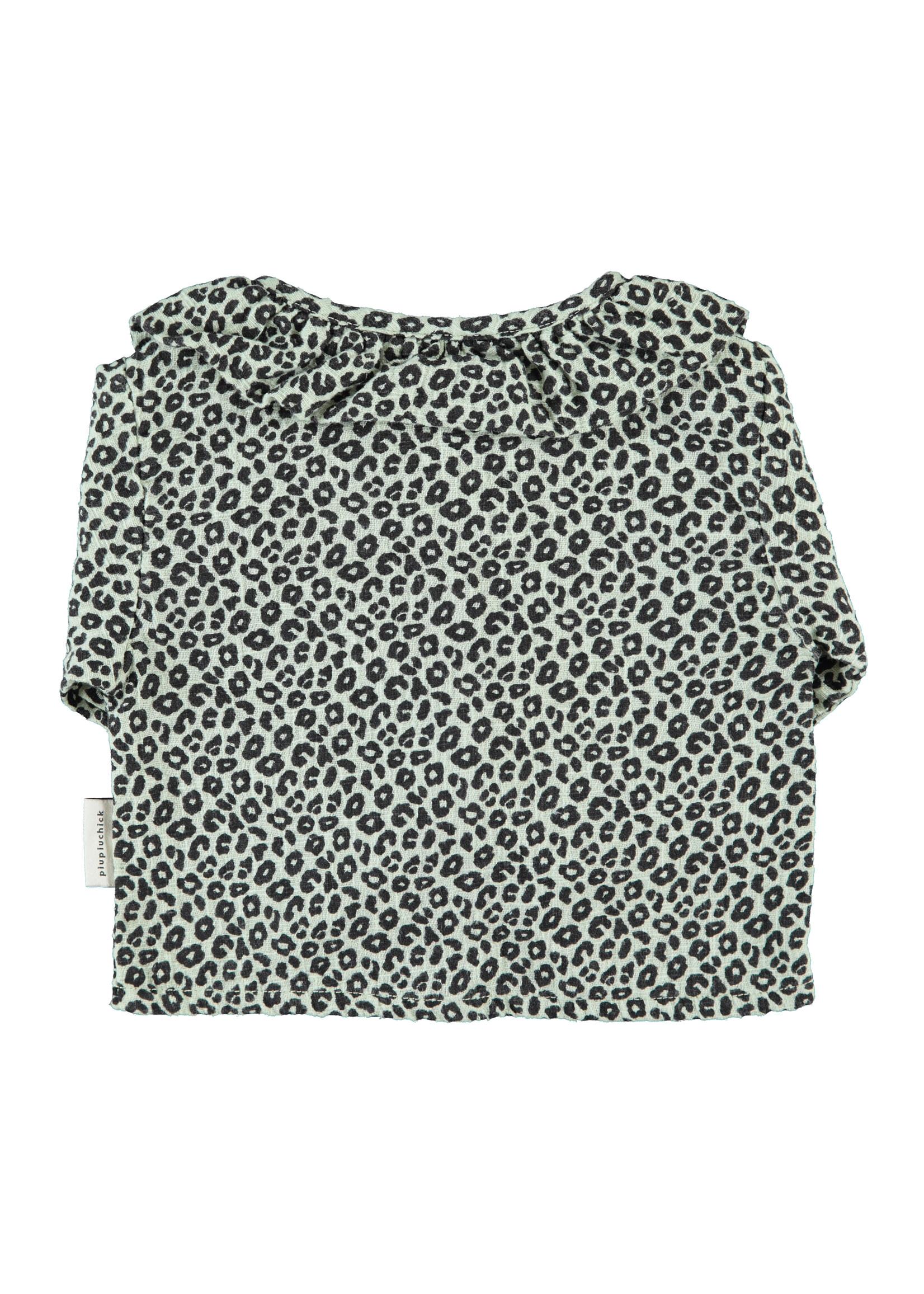 Piupiuchick Piupiuchick | Blouse w/ round collar | Mint green w/ animal print