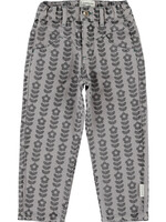 Piupiuchick Piupiuchick | mom fit trousers | grey w/ black flowers