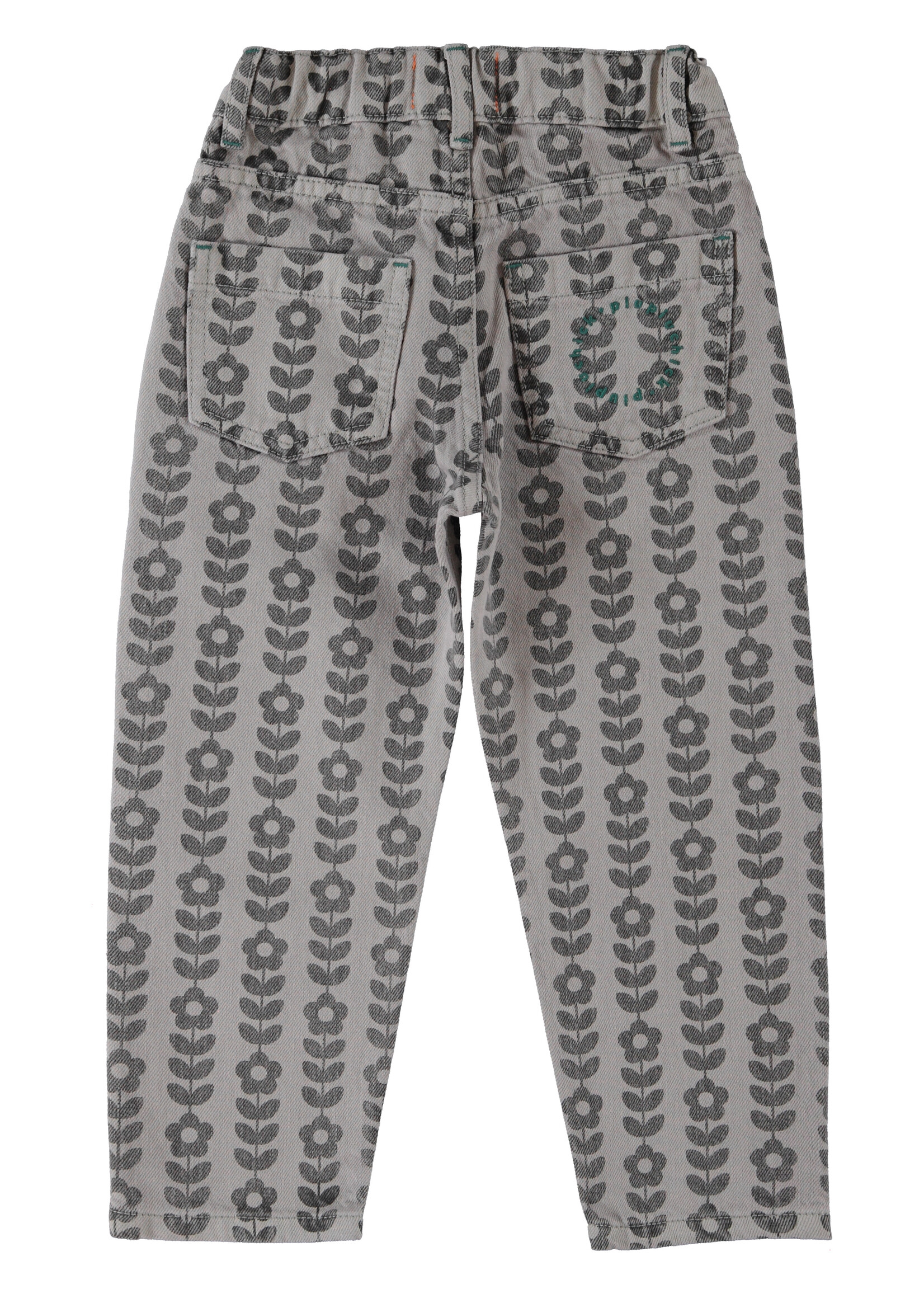 Piupiuchick Piupiuchick | mom fit trousers | grey w/ black flowers
