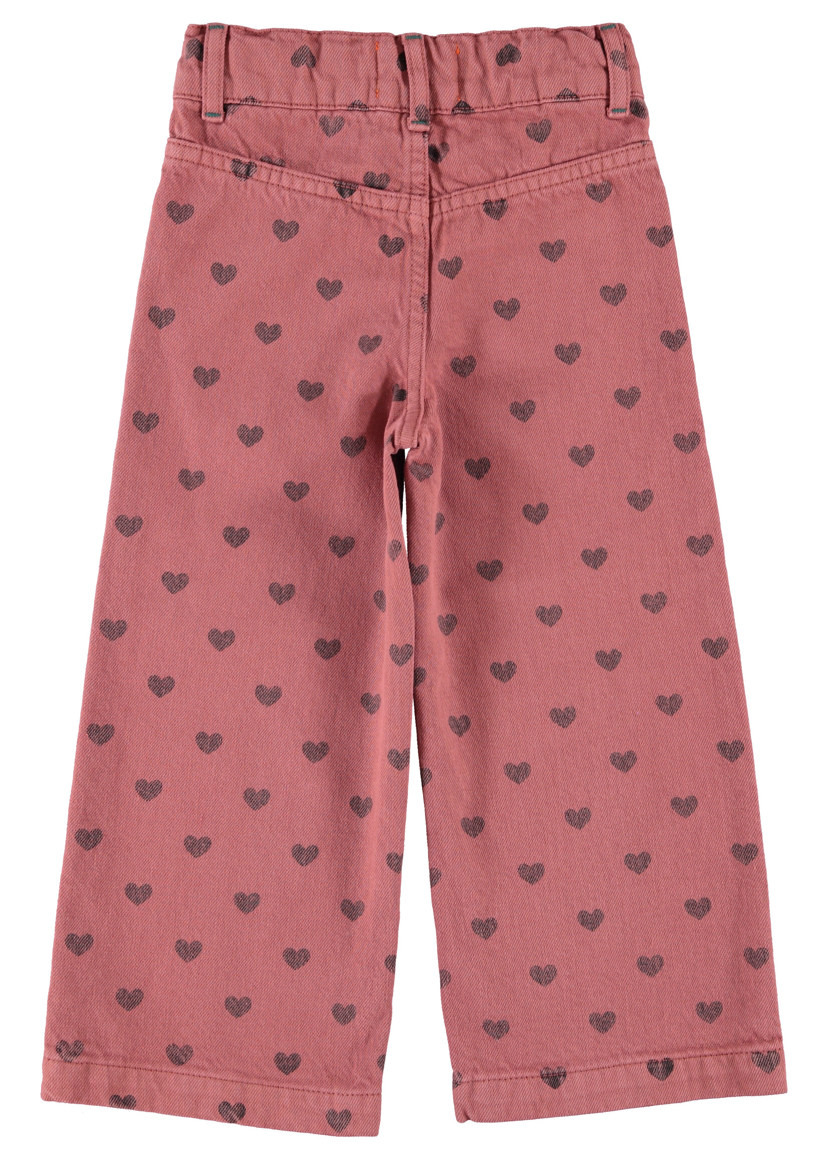 Piupiuchick Piupiuchick | flare trousers | pink w/ black hearts