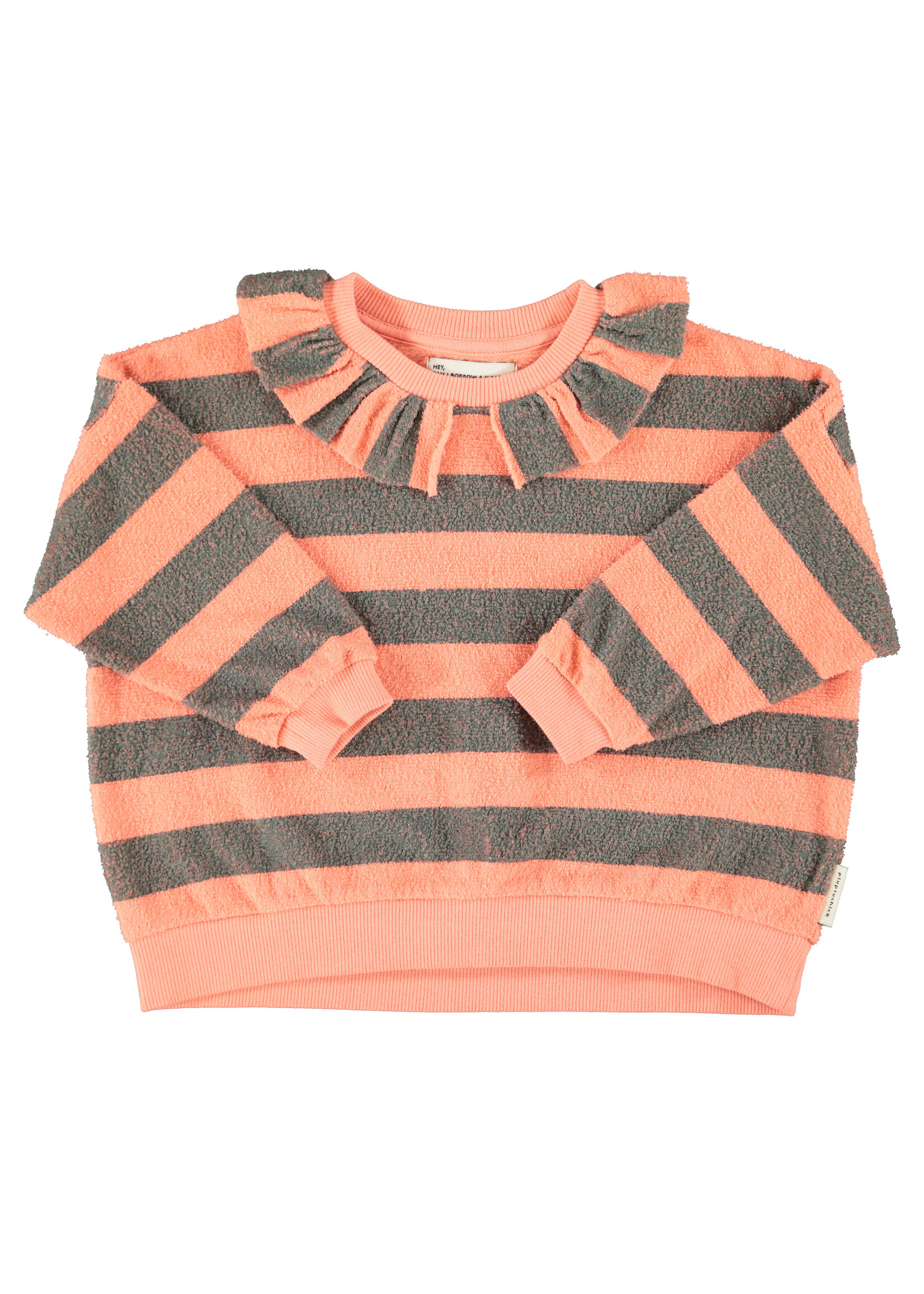 Piupiuchick Piupiuchick | terry cotton sweatshirt | light pink w/ double stripes