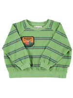 Piupiuchick Piupiuchick |  terry cotton sweatshirt | green w/ double stripes