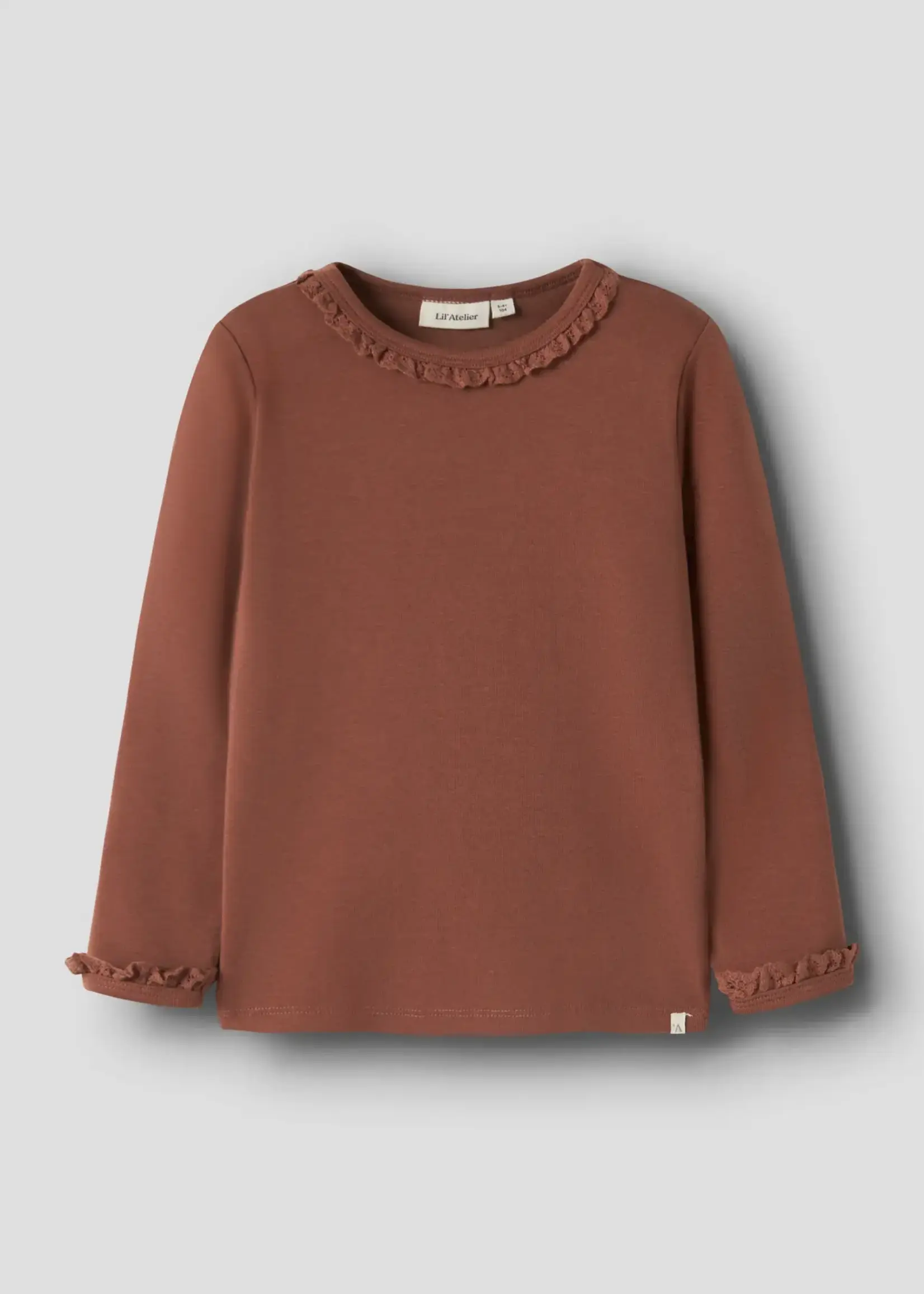 Lil’ Atelier Lil' Atelier | NMFLAYO SUP LS SLIM TOP SOLID LIL - Maple Syrup
