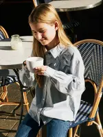Name It Name It | NKFKAMESA ls rlx shirt - Subdued Blue / Antique wh