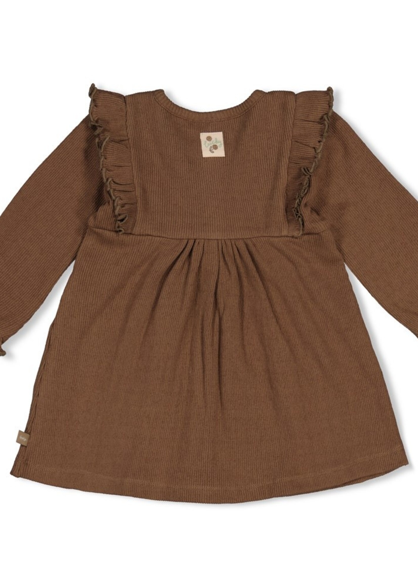 Feetje Feetje | Jurk pointelle rib AOP -  Lucky Bloombird