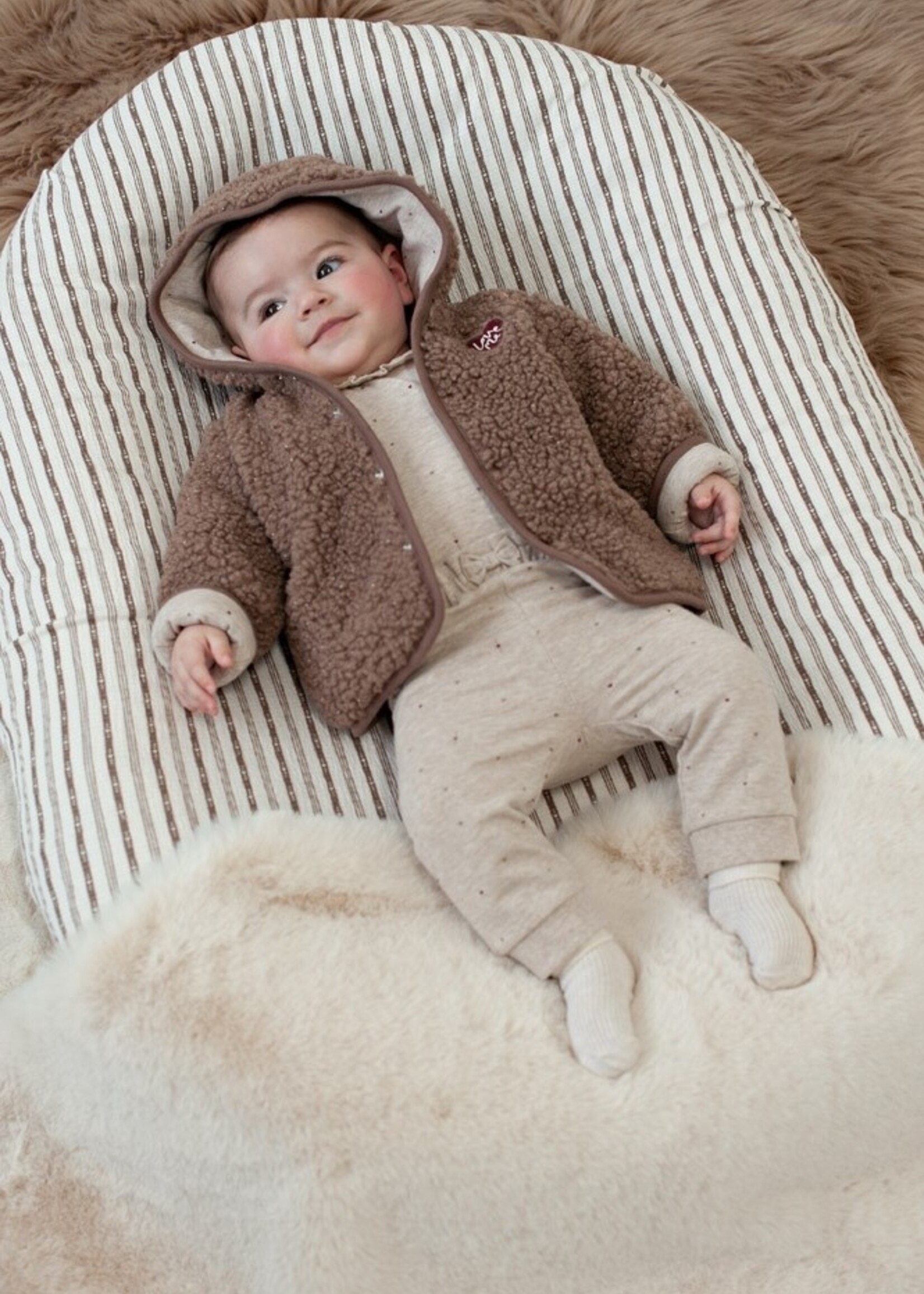 Feetje Feetje | Bouclé omkeerbaar jasje met capuchon - My Little Love