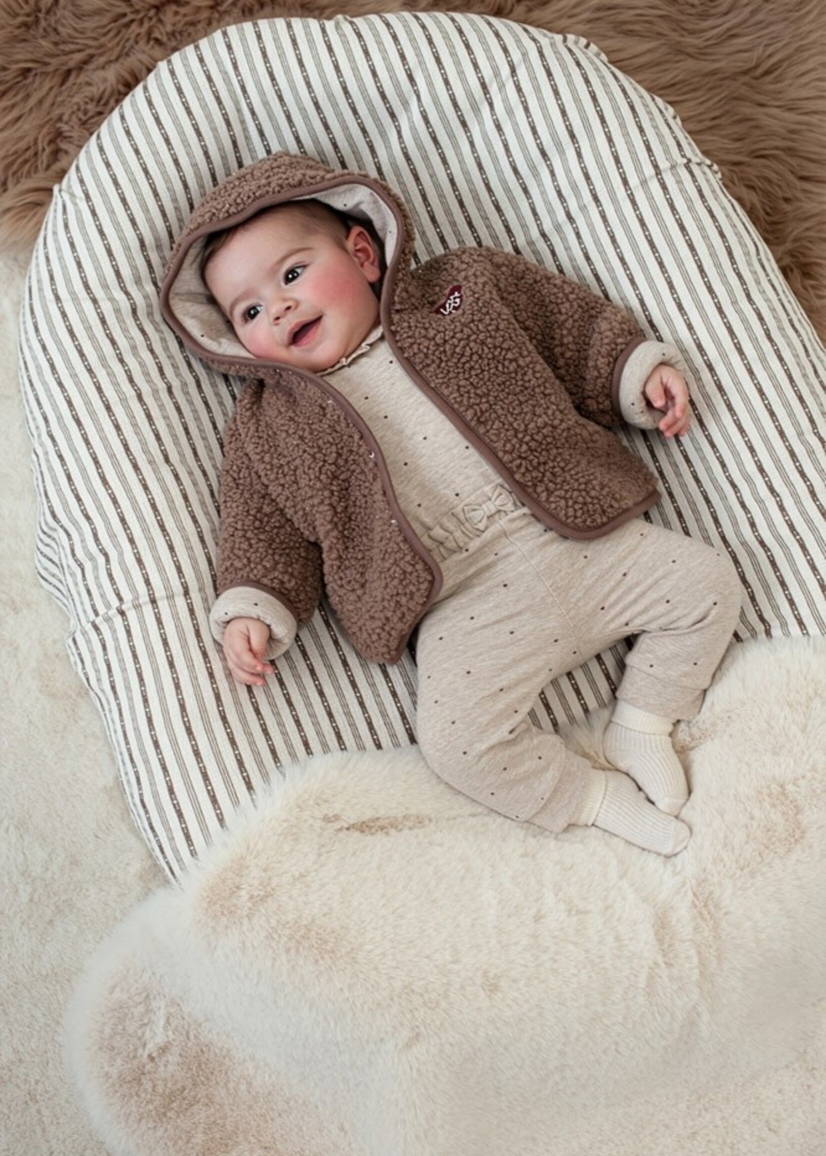 Feetje Feetje | Bouclé omkeerbaar jasje met capuchon - My Little Love