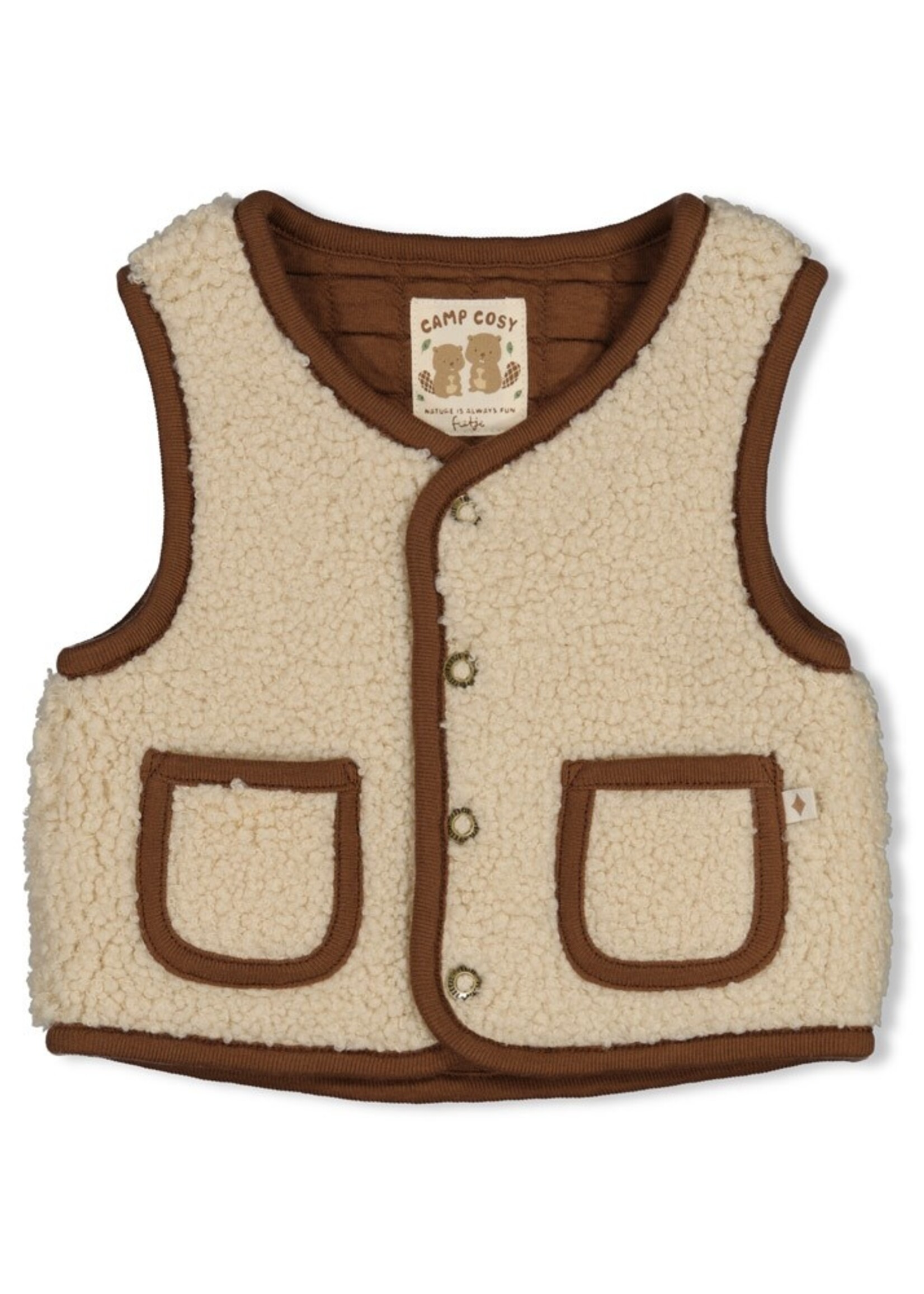 Feetje Feetje | Omkeerbaar teddy gilet - Tiny Timber Tales