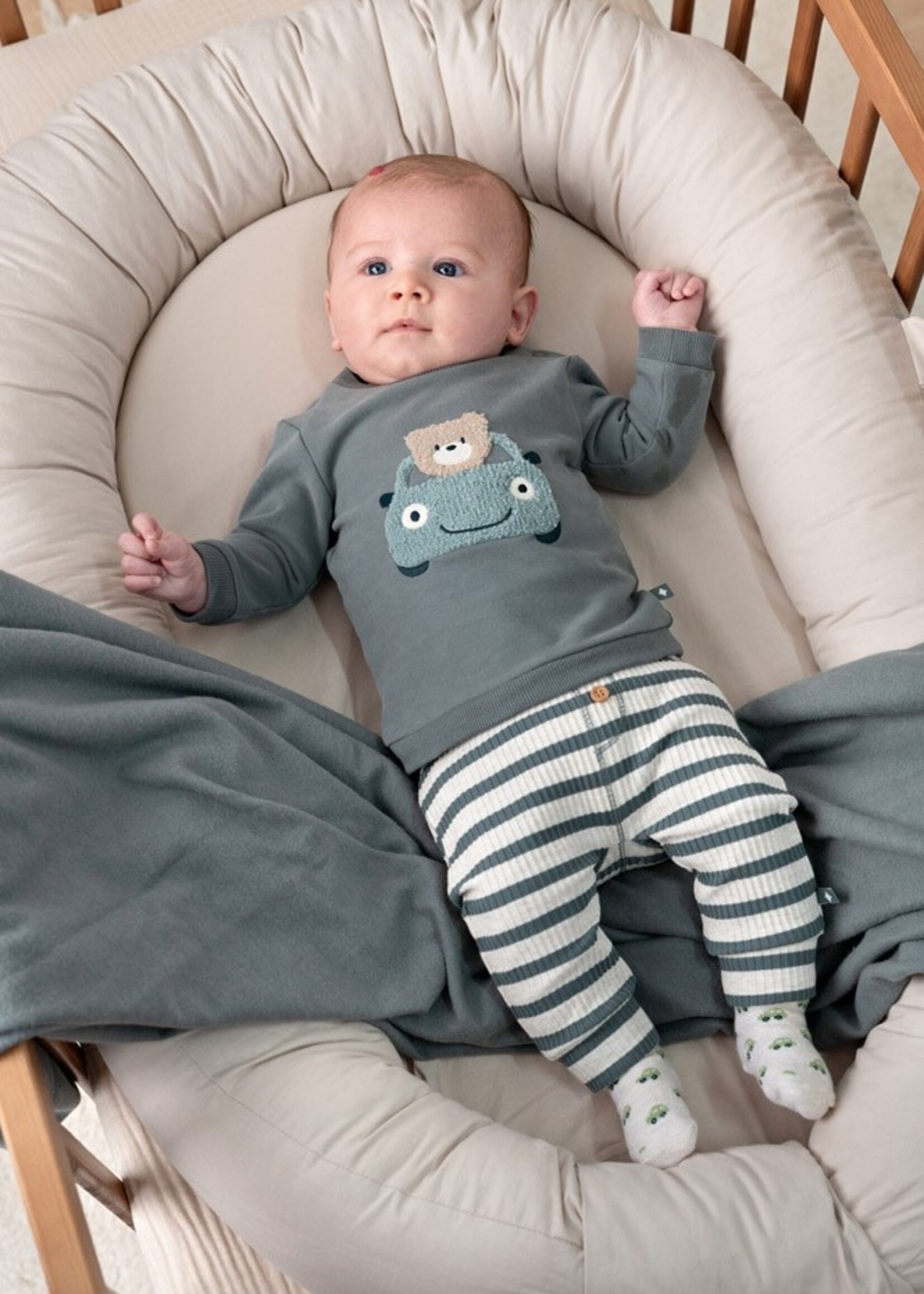 Feetje Feetje | Broek rib met streep - Beep Beep