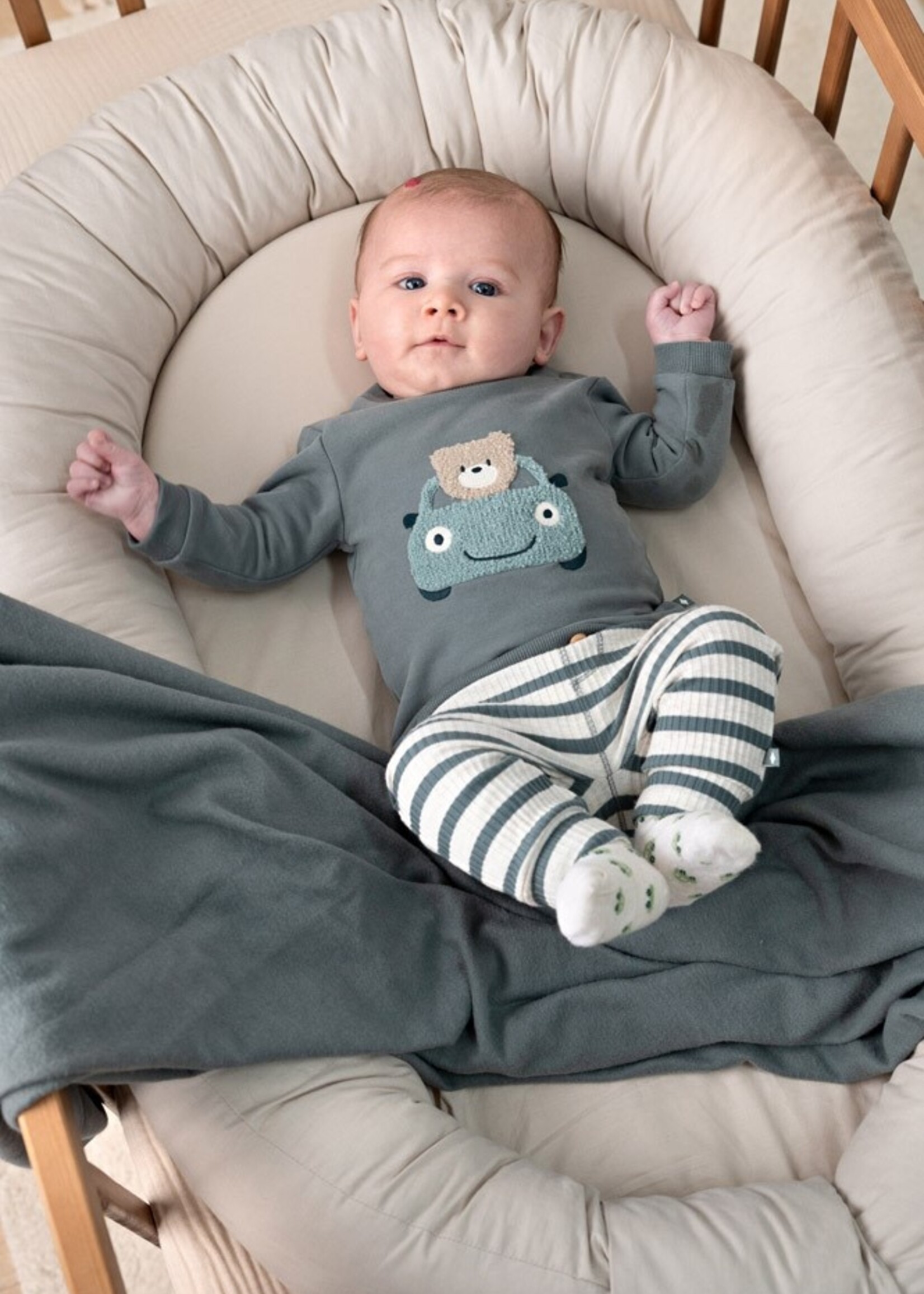 Feetje Feetje | Broek rib met streep - Beep Beep