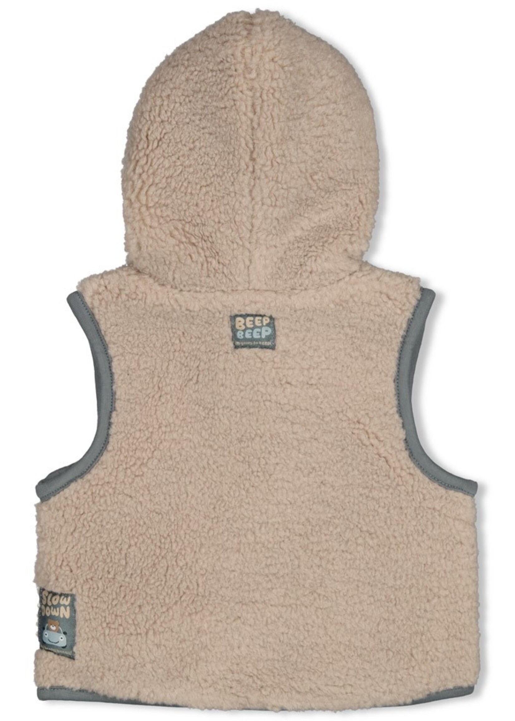 Feetje Feetje | Teddy bodywarmer met capuchon - Beep Beep