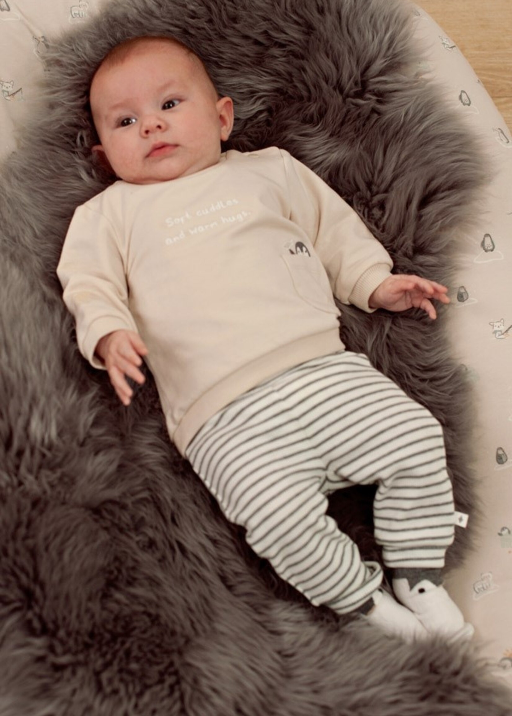 Feetje Feetje | Broek rib met streep - Penguin Cuddles