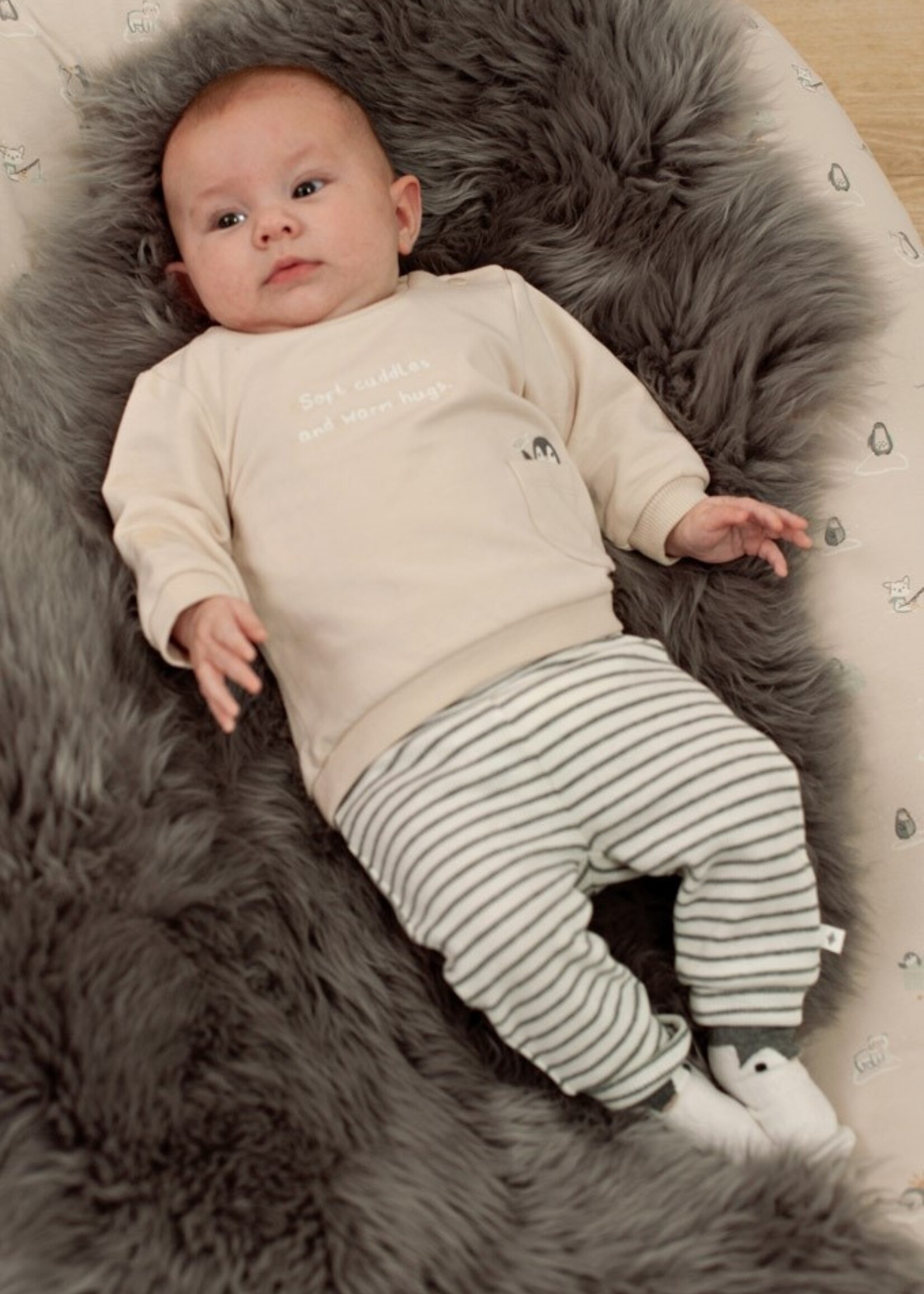 Feetje Feetje | Broek rib met streep - Penguin Cuddles