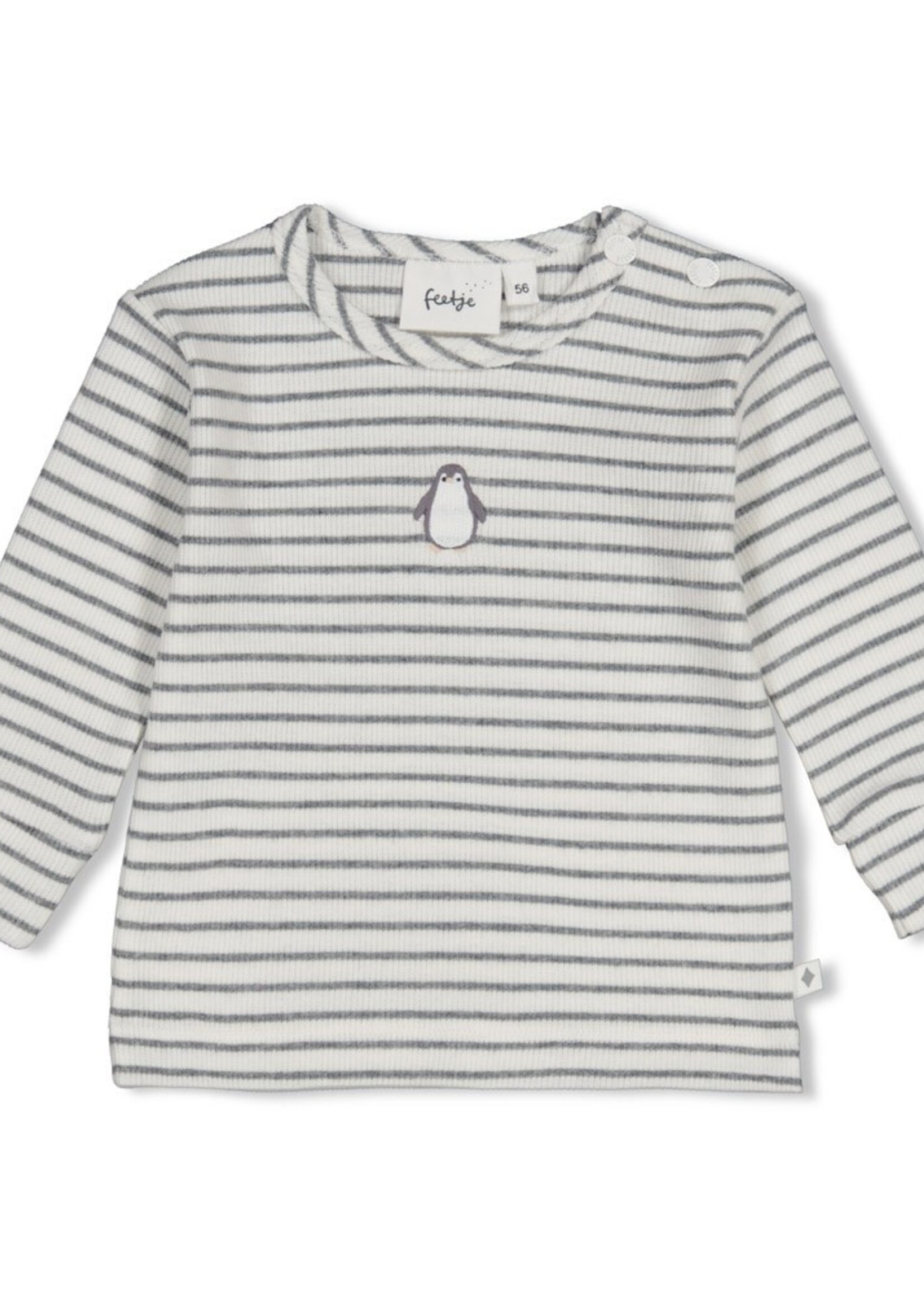 Feetje Feetje | Longsleeve rib met streep - Penguin Cuddles