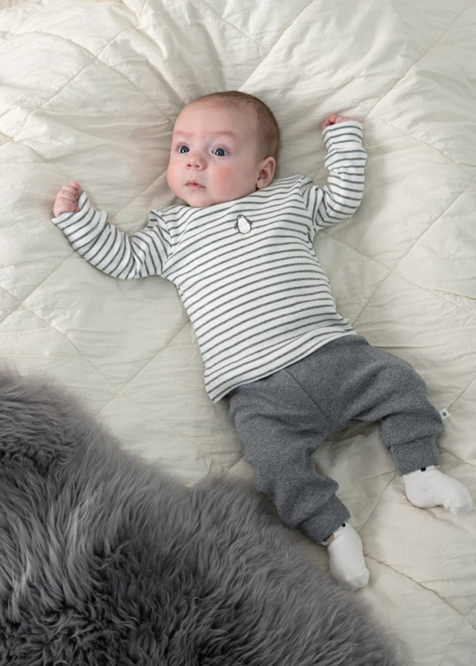 Feetje Feetje | Longsleeve rib met streep - Penguin Cuddles