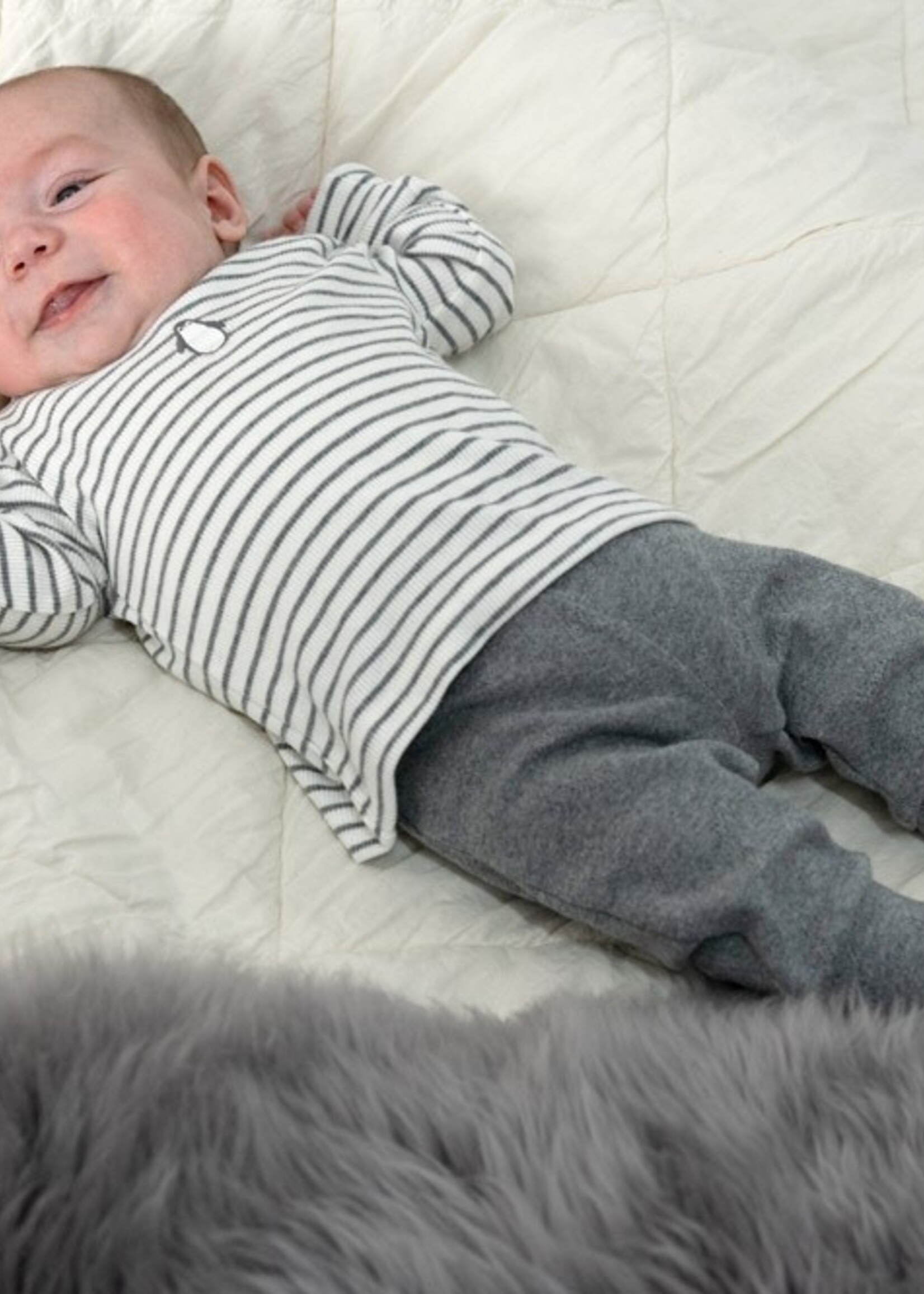 Feetje Feetje | Longsleeve rib met streep - Penguin Cuddles
