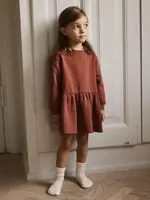 Lil’ Atelier Lil' Atelier | NMFKILANO RUJ LS  LOOSE SWEAT DRESS LIL - Maple Syrup