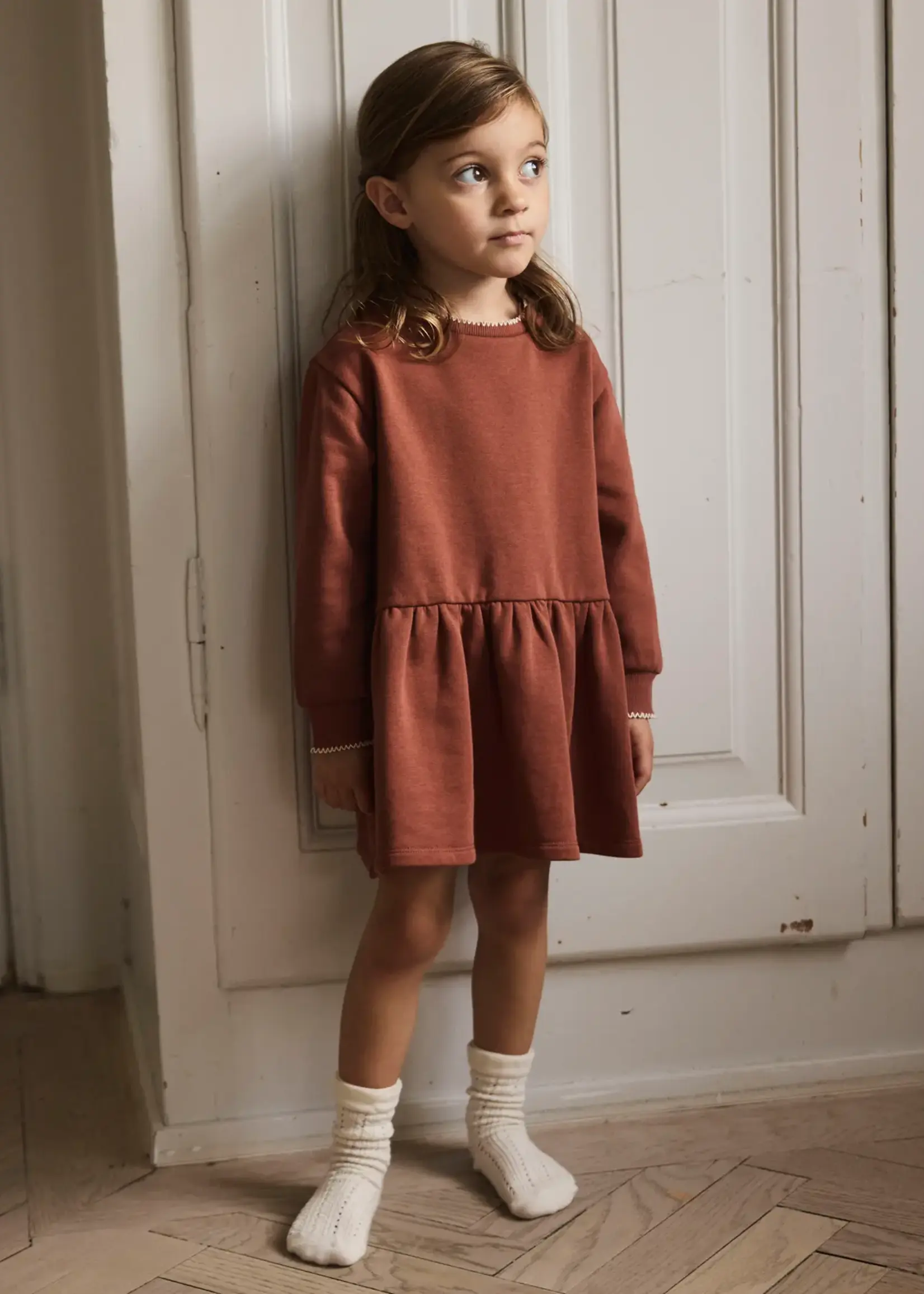 Lil’ Atelier Lil' Atelier | NMFKILANO RUJ LS  LOOSE SWEAT DRESS LIL - Maple Syrup