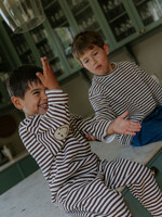 FLIINK FLIINK | ALVIN LS STRIPE SWEATSHIRT - COFFEE BEAN / SANDSHELL