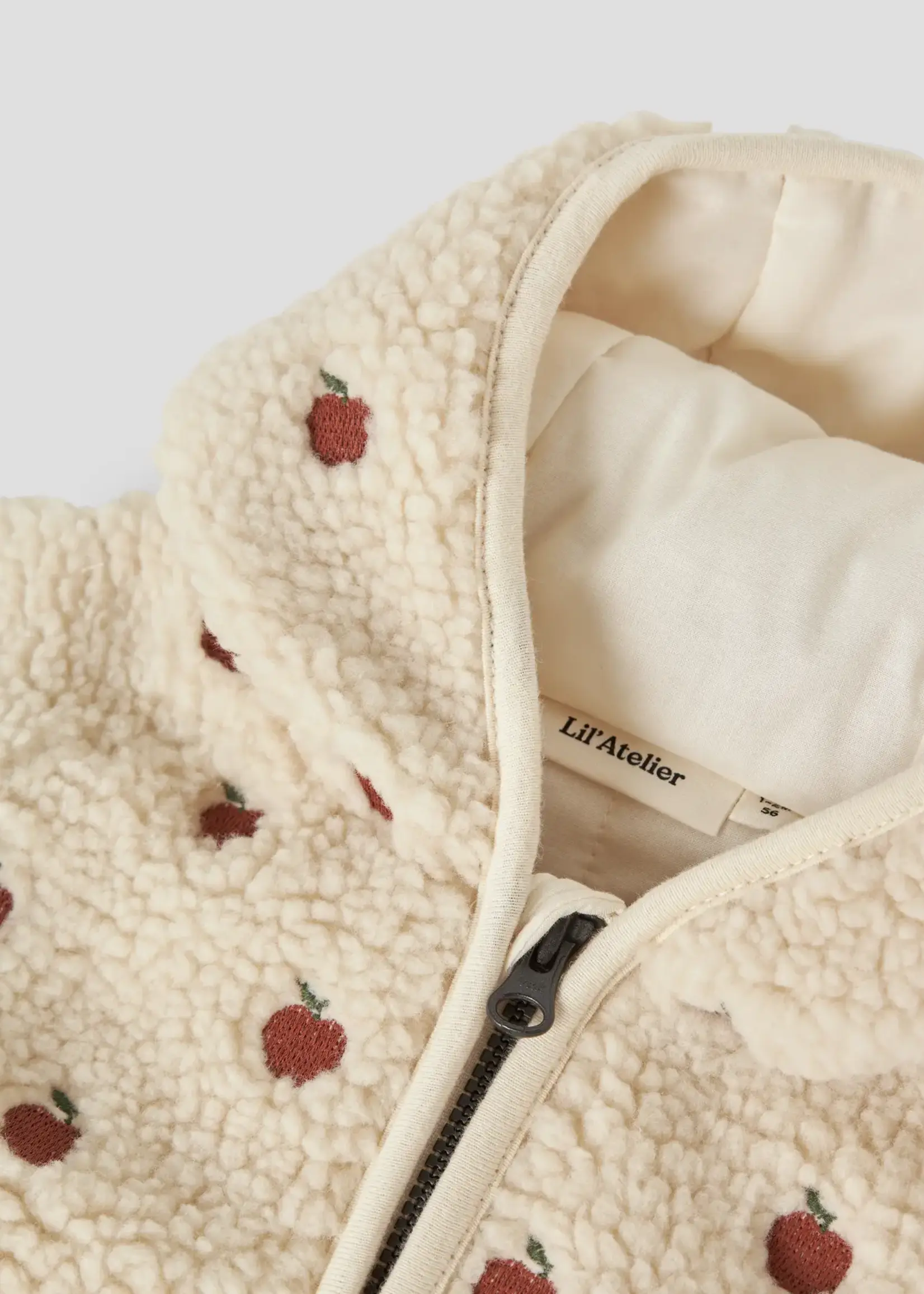 Lil’ Atelier Lil'Atelier | NBFNALO sia loose sherpa jacket lil - Turtledove / Apples