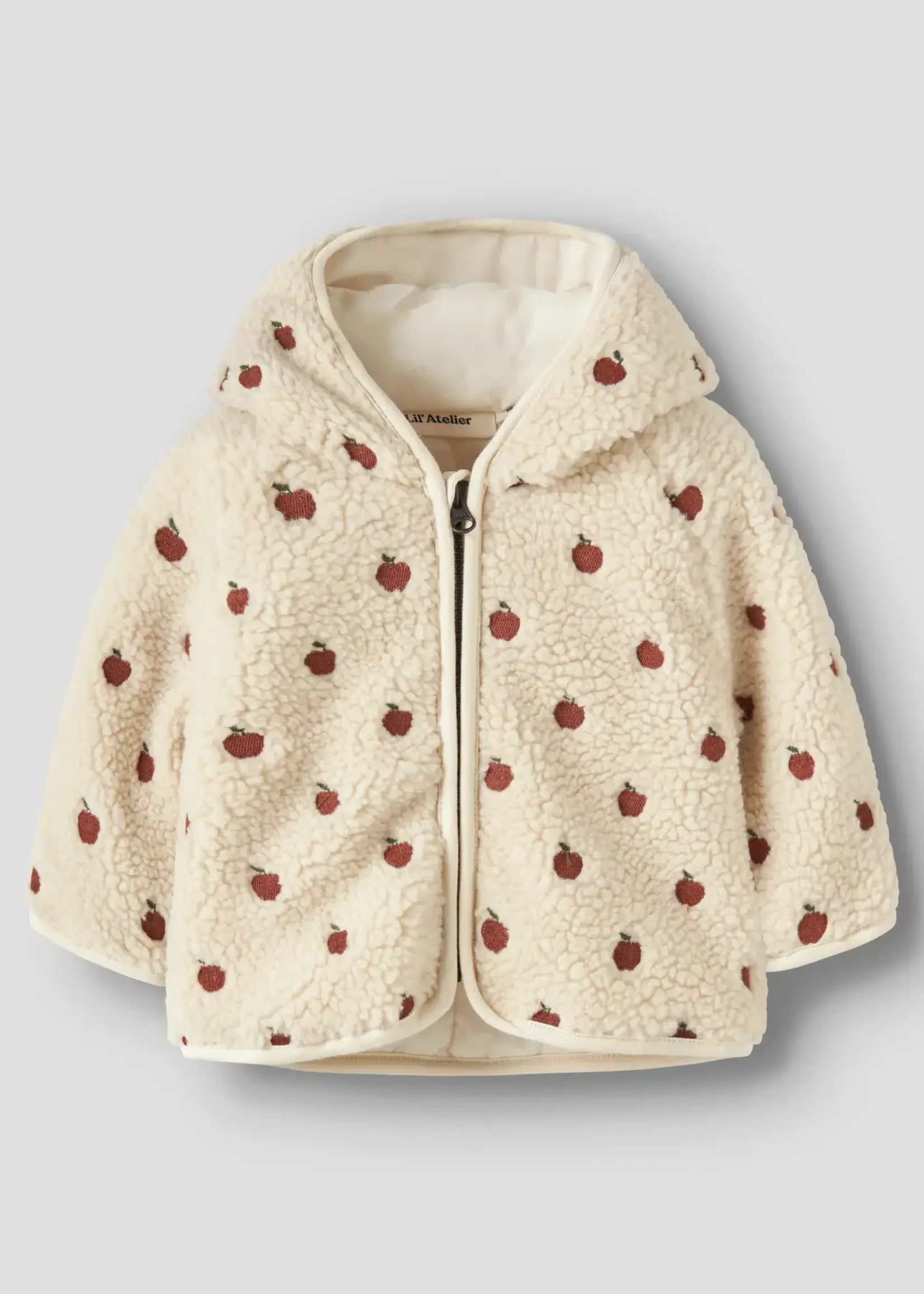 Lil’ Atelier Lil'Atelier | NBFNALO sia loose sherpa jacket lil - Turtledove / Apples