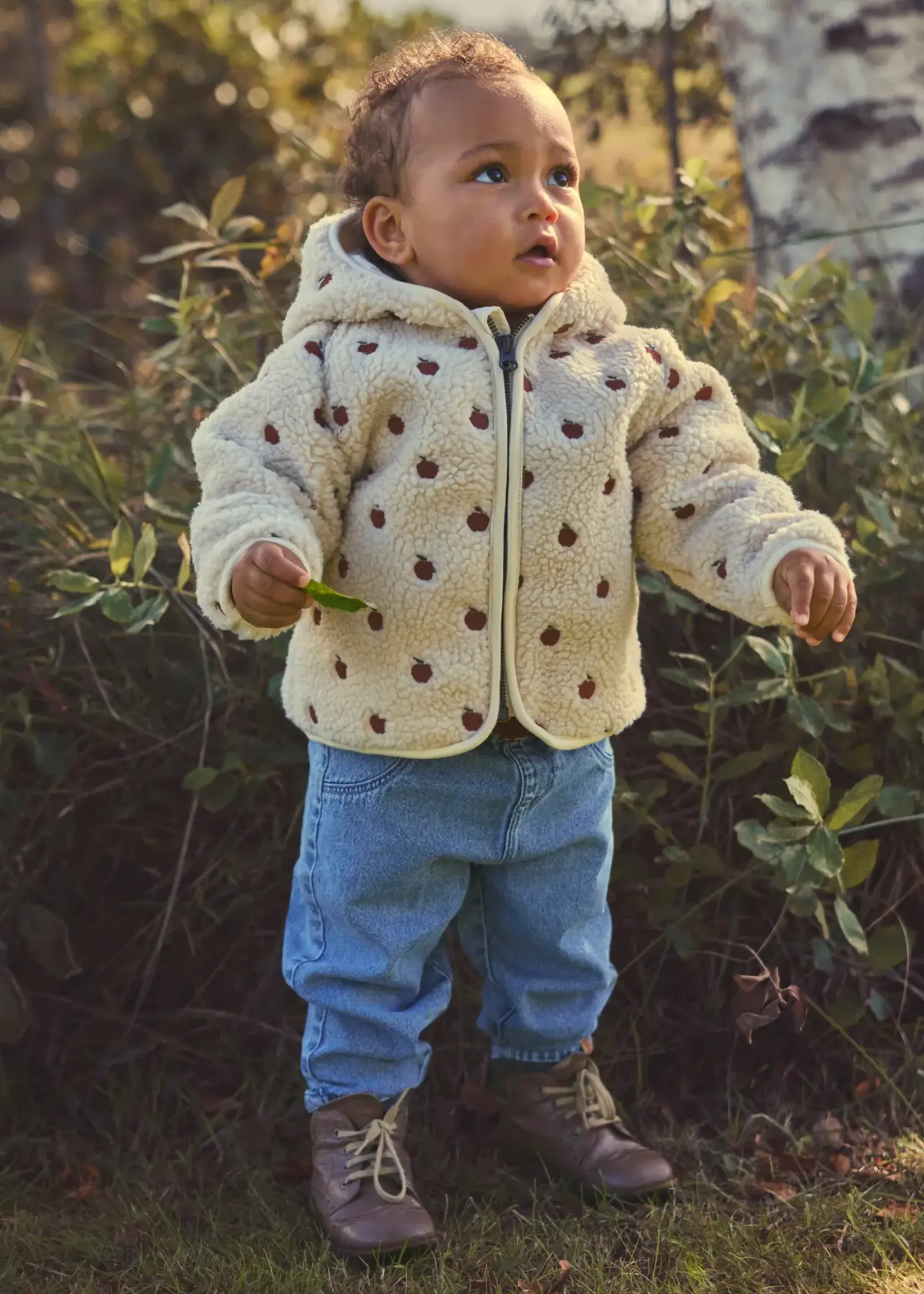 Lil’ Atelier Lil'Atelier | NBFNALO sia loose sherpa jacket lil - Turtledove / Apples