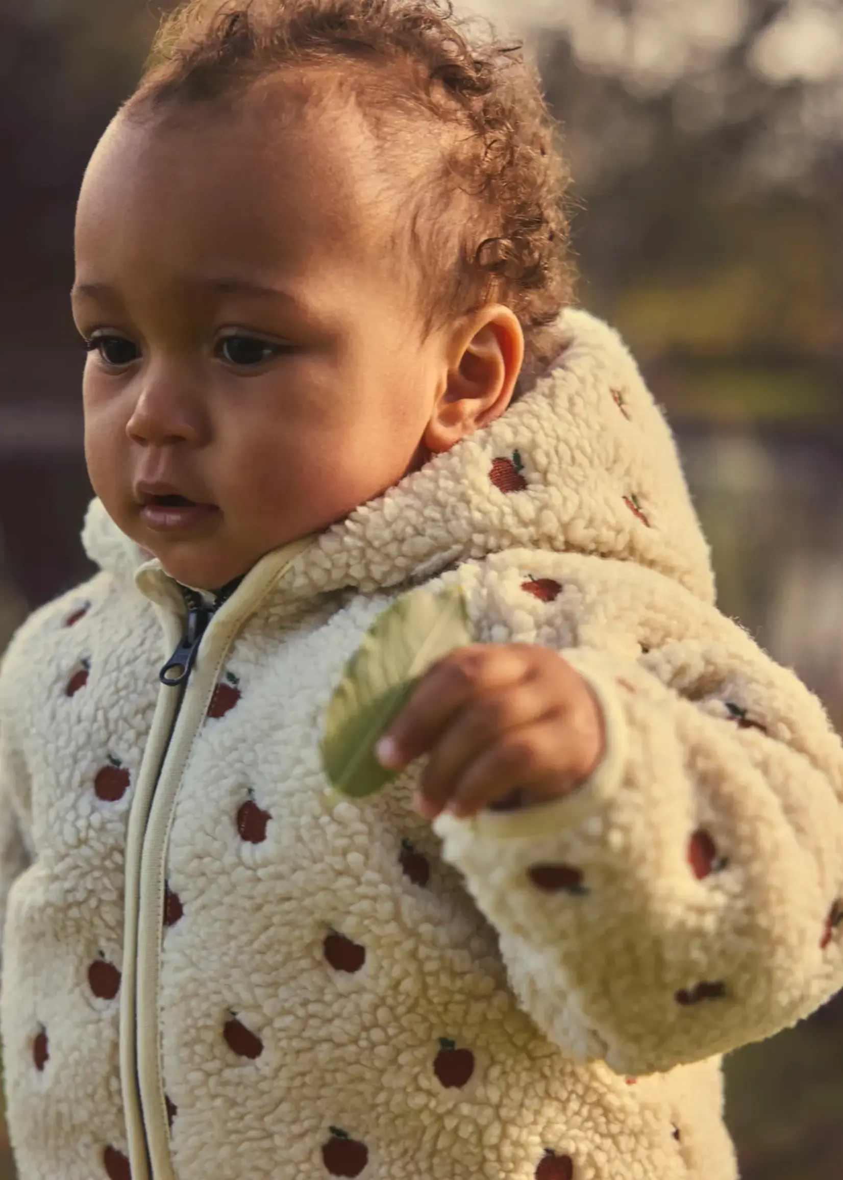 Lil’ Atelier Lil'Atelier | NBFNALO sia loose sherpa jacket lil - Turtledove / Apples
