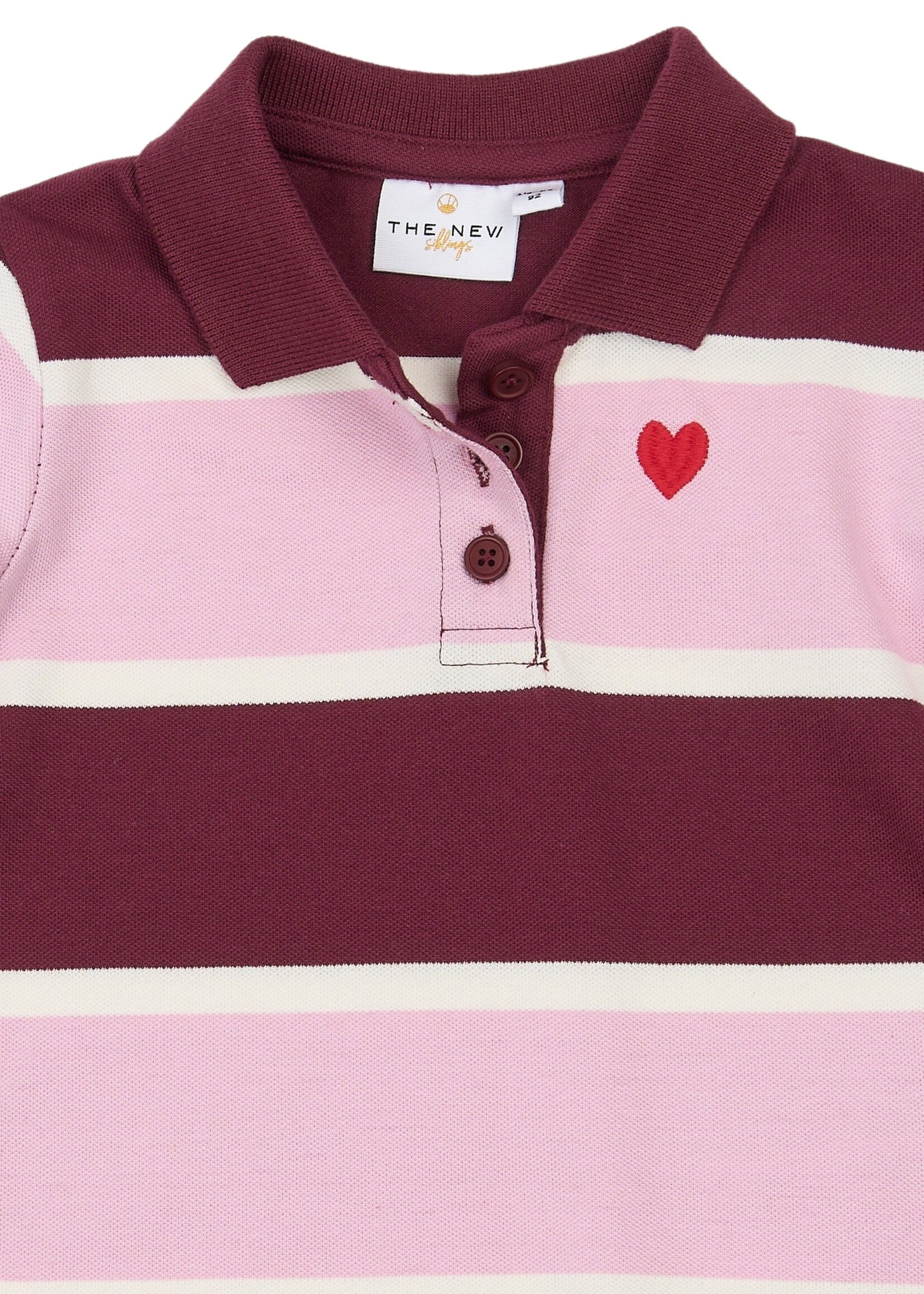 THE NEW SIBLINGS The New Siblings | TNSTVidalia L_S Pique Polo – Burgundy Striped TN
