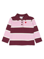 THE NEW SIBLINGS The New Siblings | TNSTVidalia L_S Pique Polo – Burgundy Striped TN