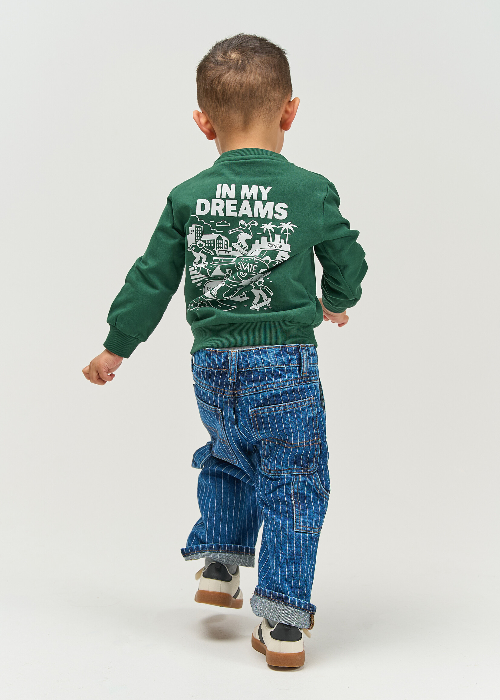 THE NEW SIBLINGS The New Siblings | TNSTVilfredo Baggy Fit Worker Jeans – Medium Blue Denim AOP