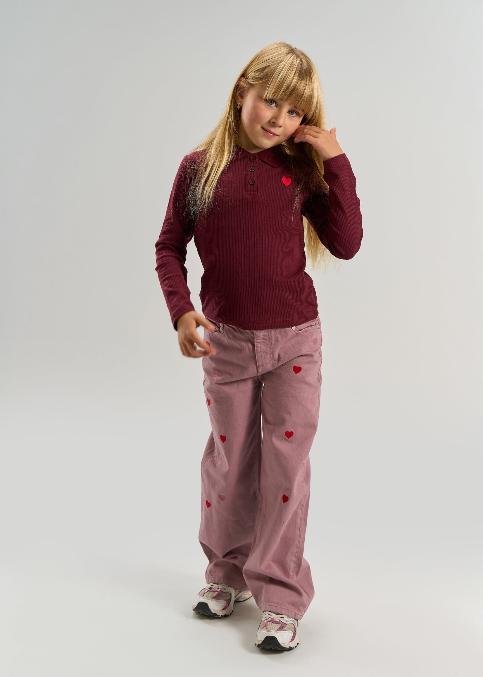 THE NEW The New | TNVarena L_S Rib Polo – Burgundy TN