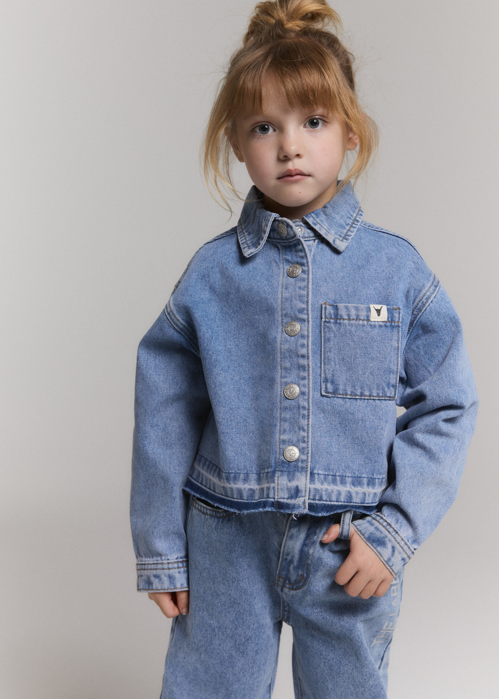Alix The Label Alix The Label | kids woven flowy denim blouse - Mid denim blue